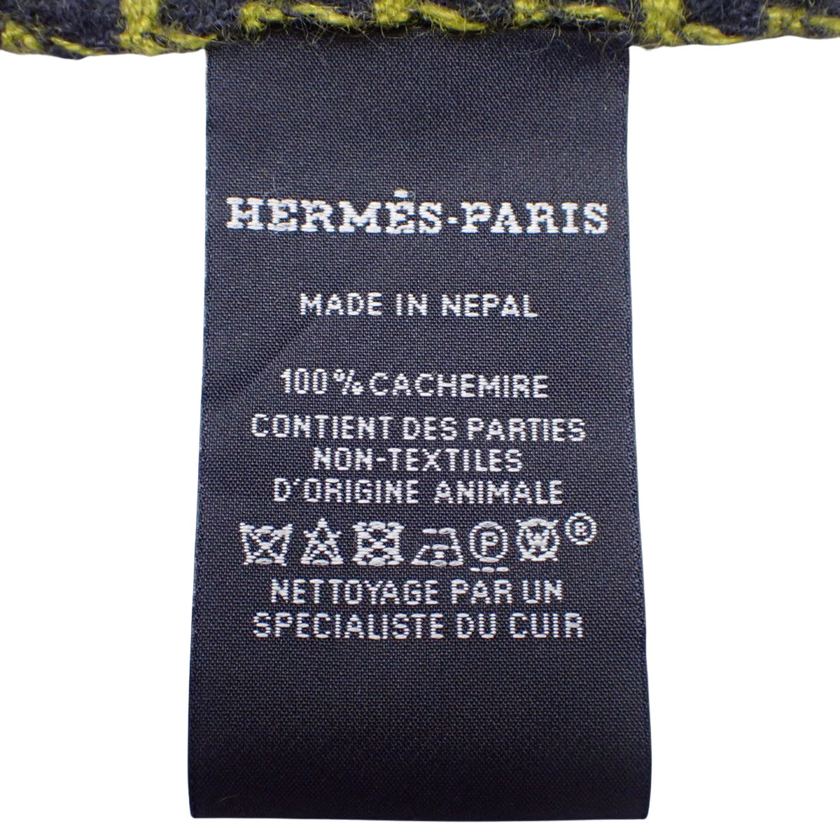 マフラー グラフィックH カシミヤ マリン シャルトルーズ