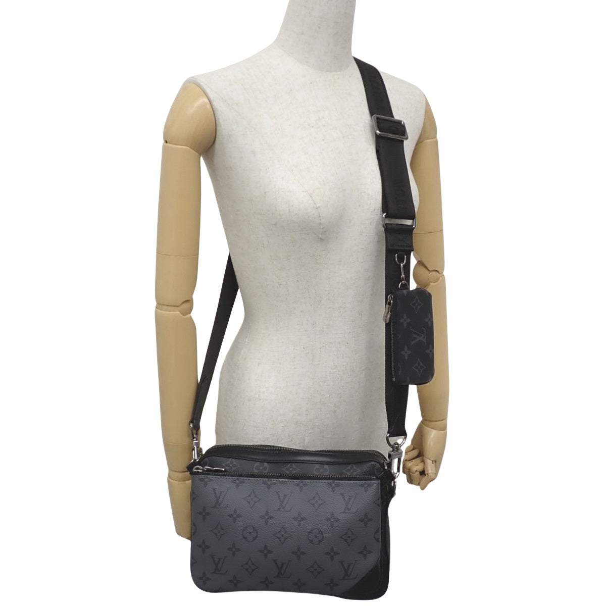 モノグラム・エクリプス リバース トリオ・メッセンジャー ブラック グレー M69443