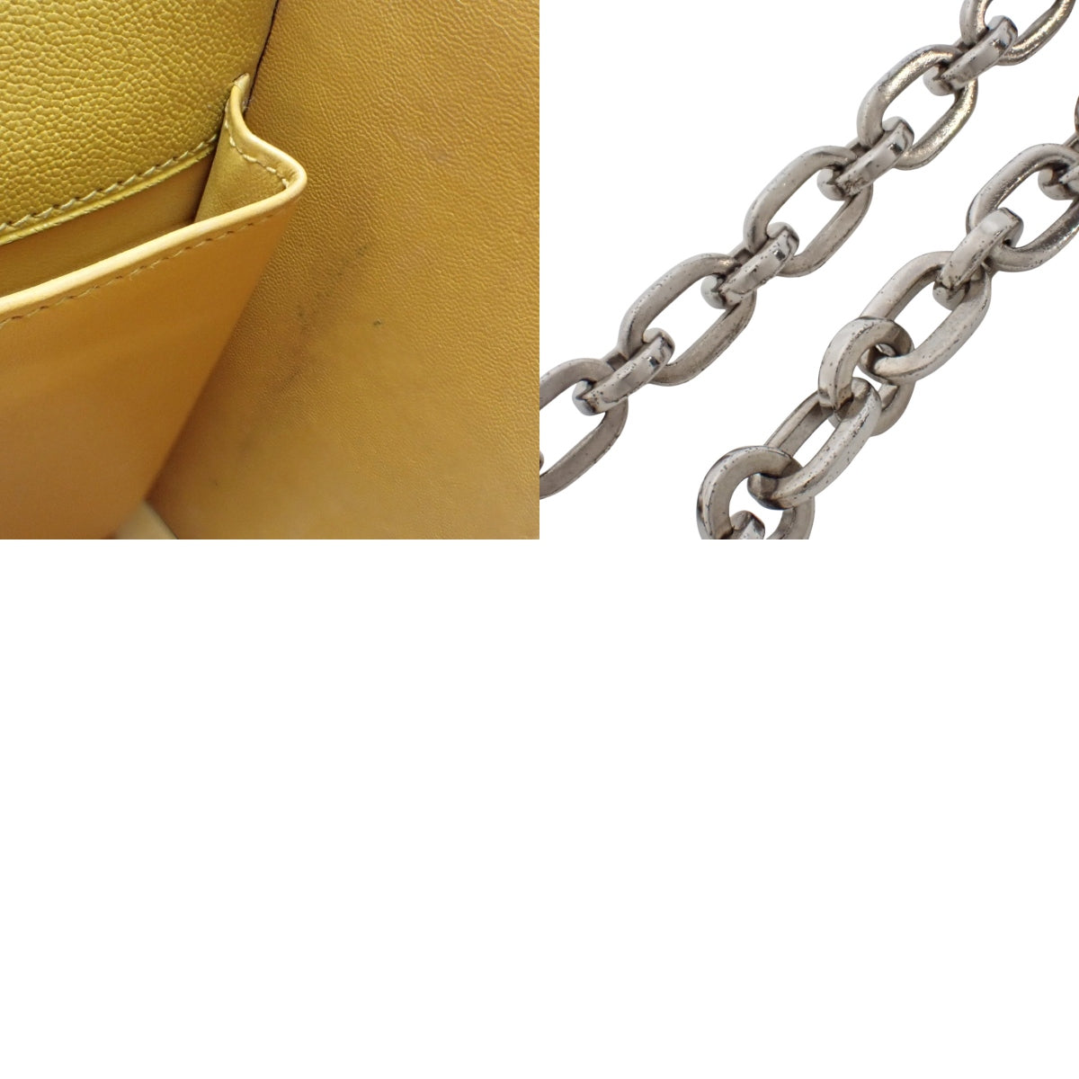 Synetic Chèvre Jaune Ambre Silver Hardware C stamp
