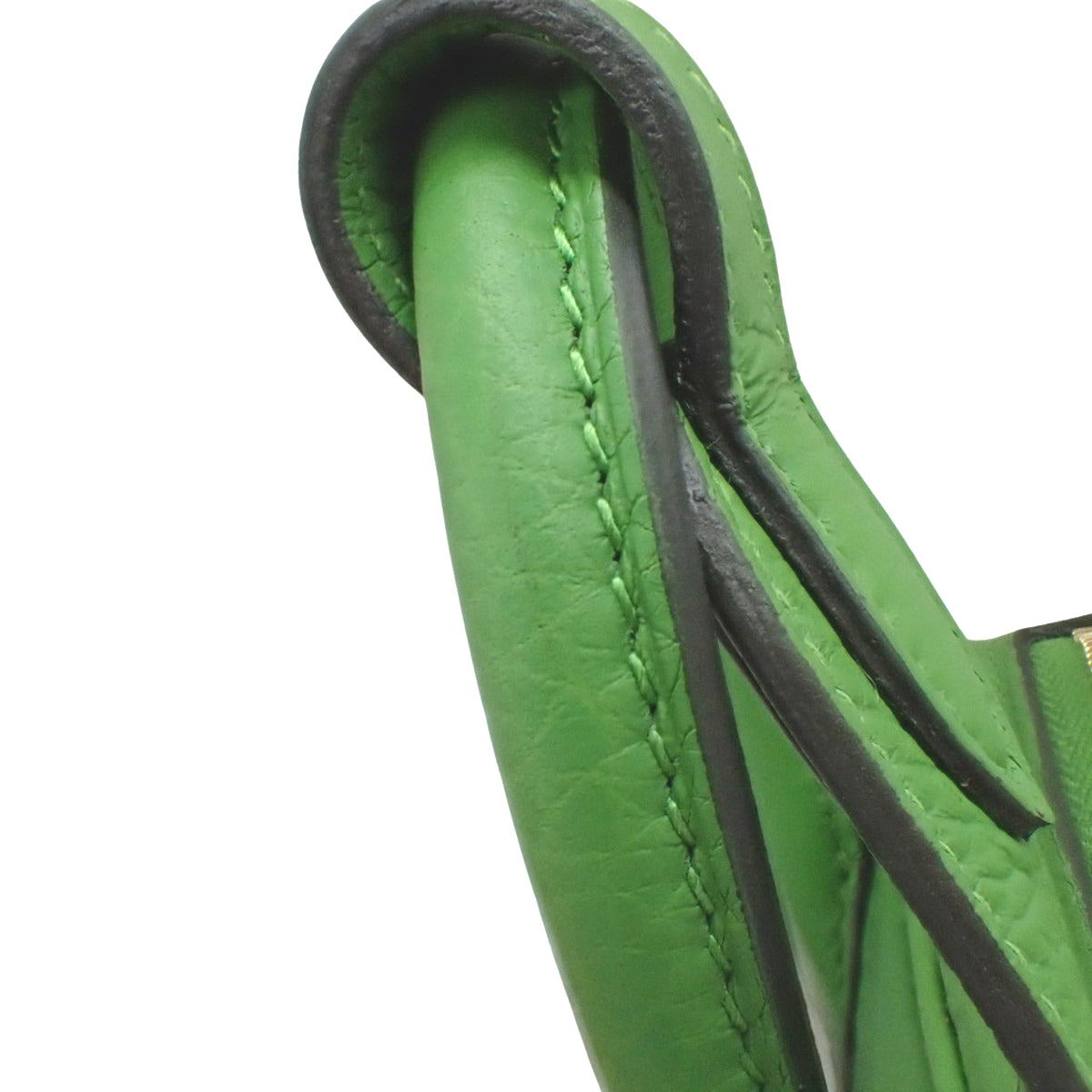 Lindy Mini Taurillon Clemence Vert Yucca 皮革,配金色五金件和 B 印章