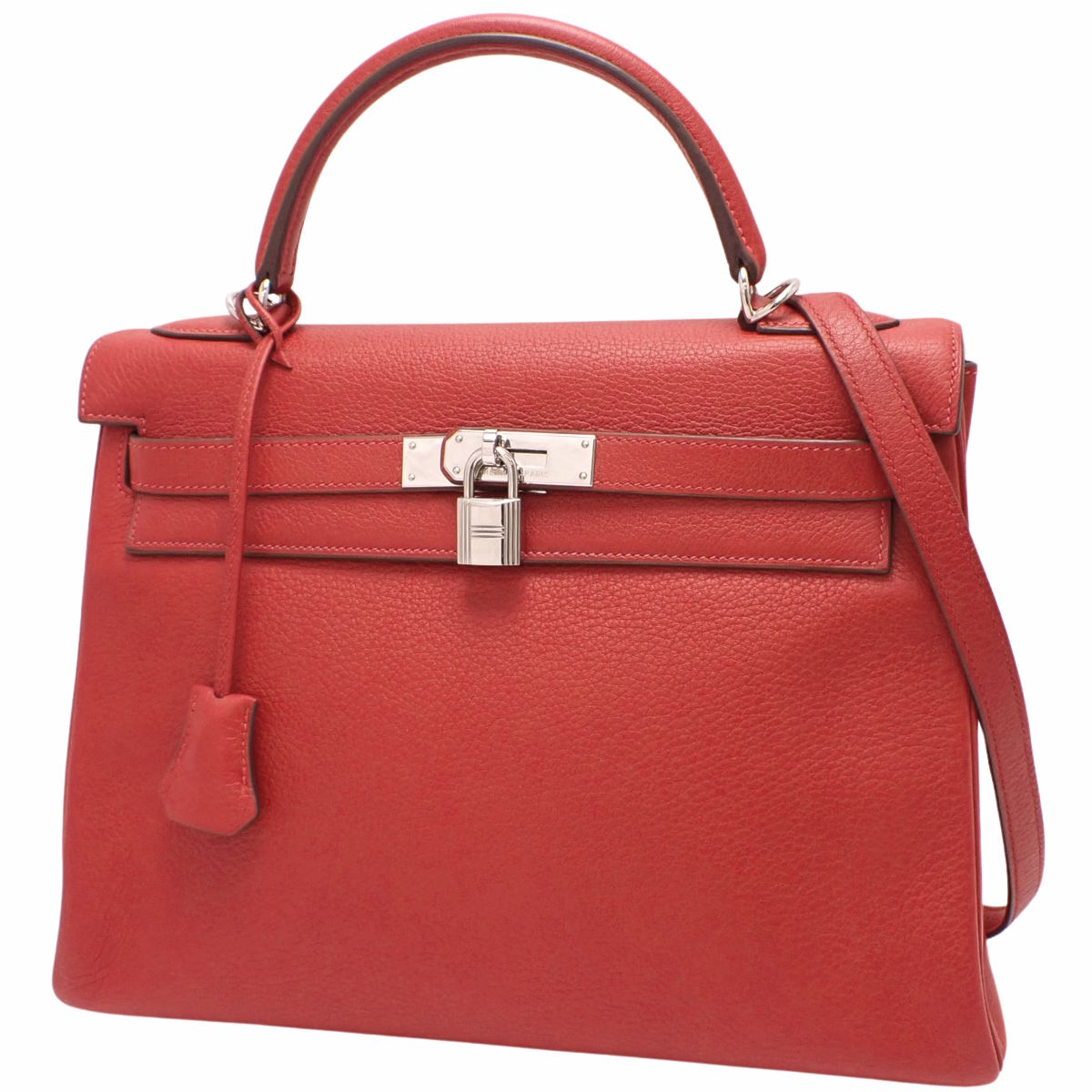 Kelly 32 (inner stitching) Togo Rouge Kazak, silver hardware, □I stamp