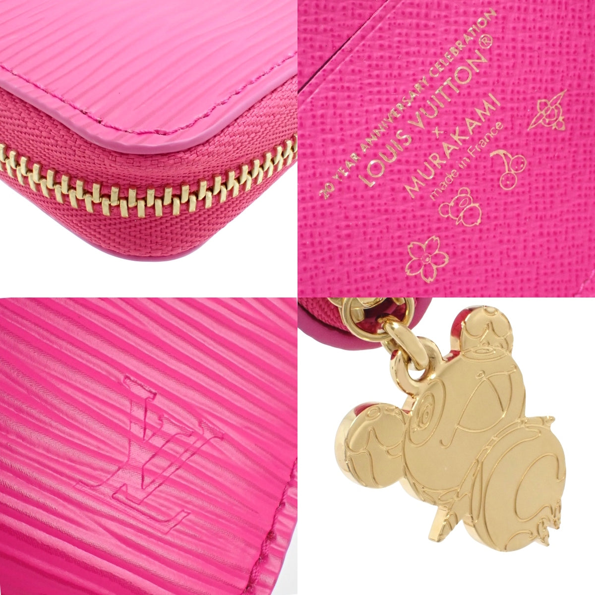 LV x TM Zippy Coin Purse in Epi Monogram Multicolore and Fuchsia Pink (M14144) - Takashi Murakami Collaboration, Japan Exclusive