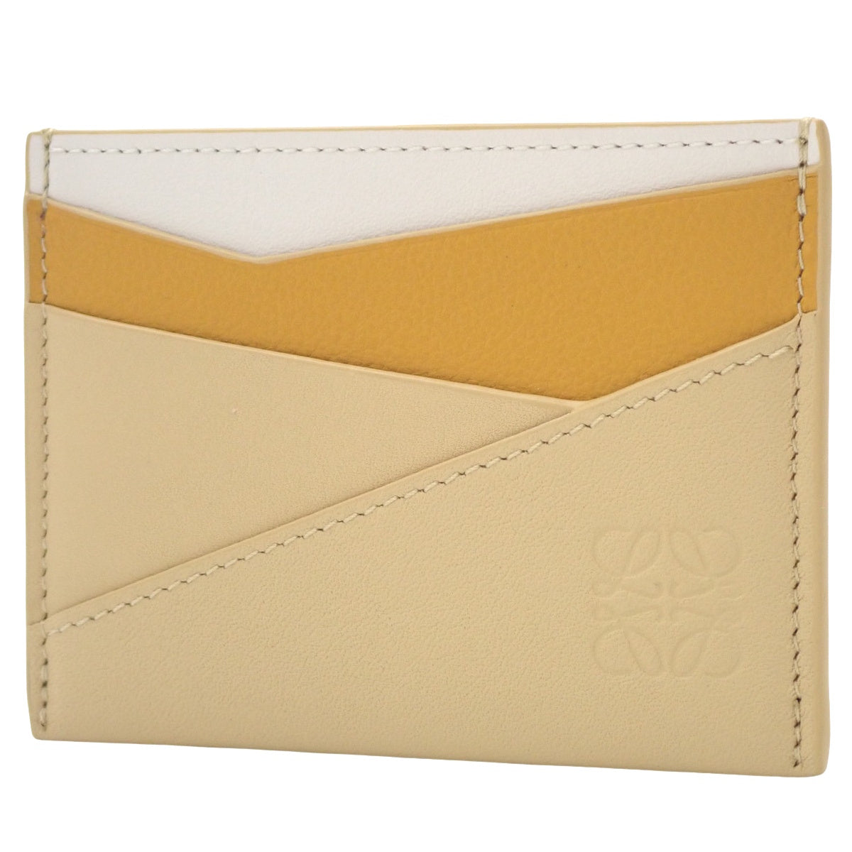 パズル プレーン カードホルダー カーフ クリーム イエロー ホワイト C510Q77X06