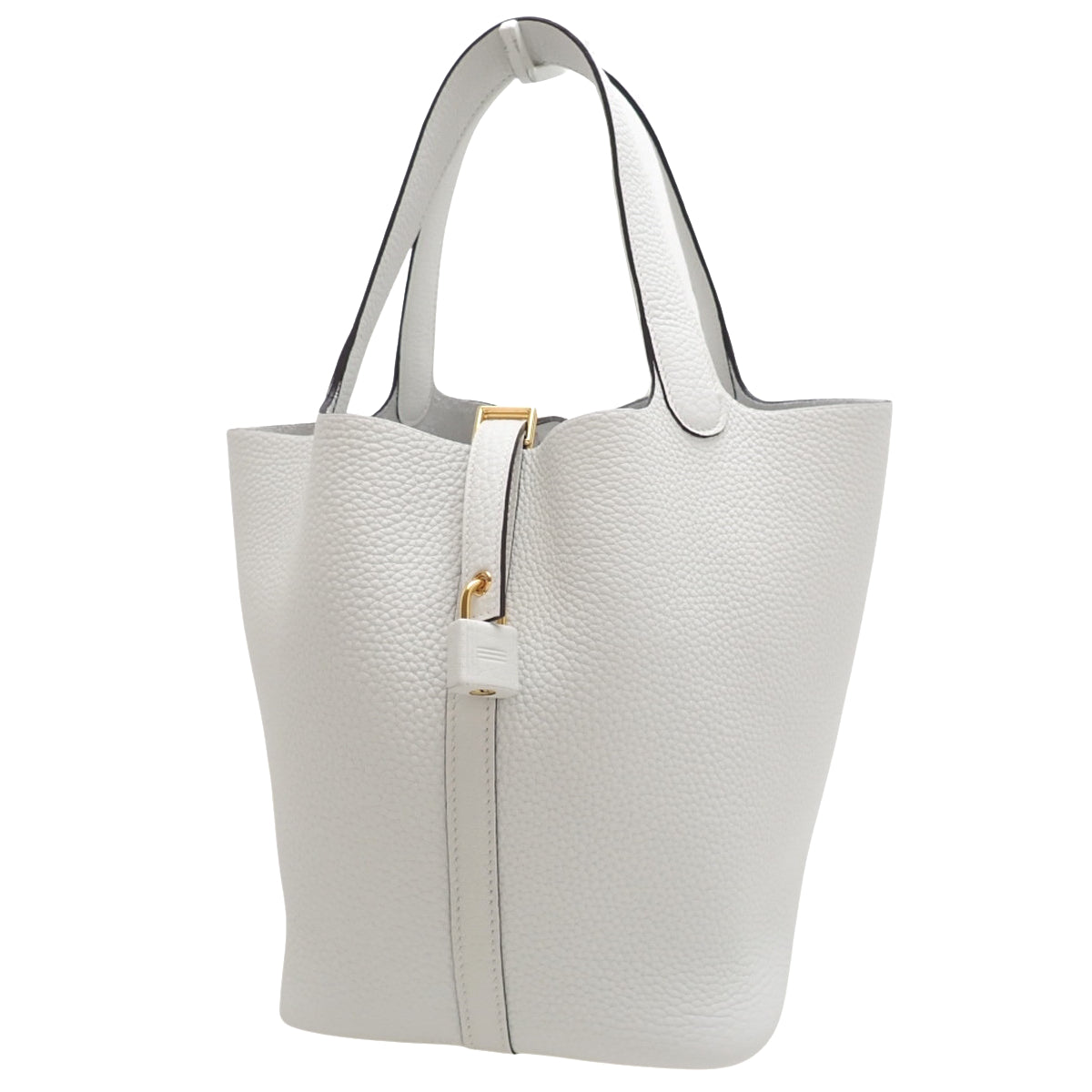 【未使用】ピコタンロックMM トリヨンクレマンス ニューホワイト ゴールド金具 K刻印