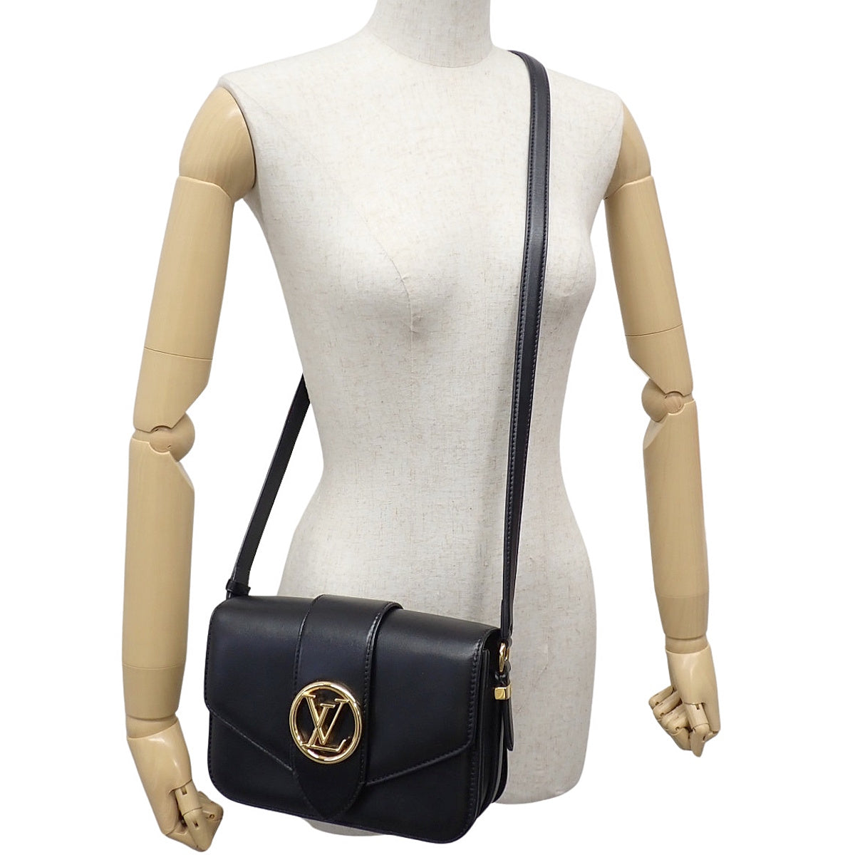 LV Ponthieu Leather, Black, M55948