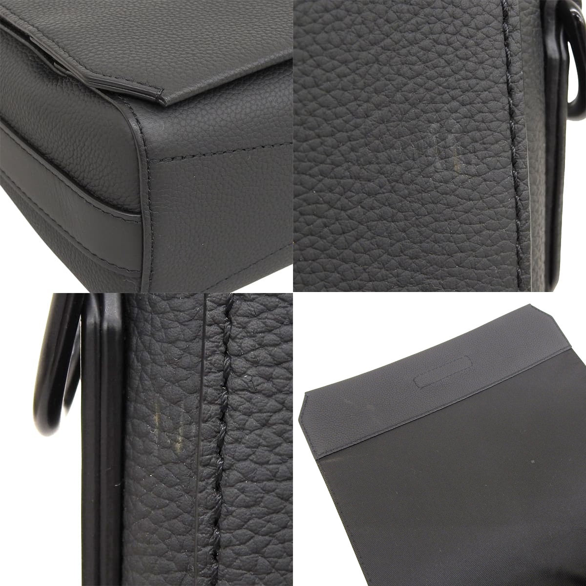 アエログラム テイクオフ・メッセンジャー グレインレザー ノワール M57080