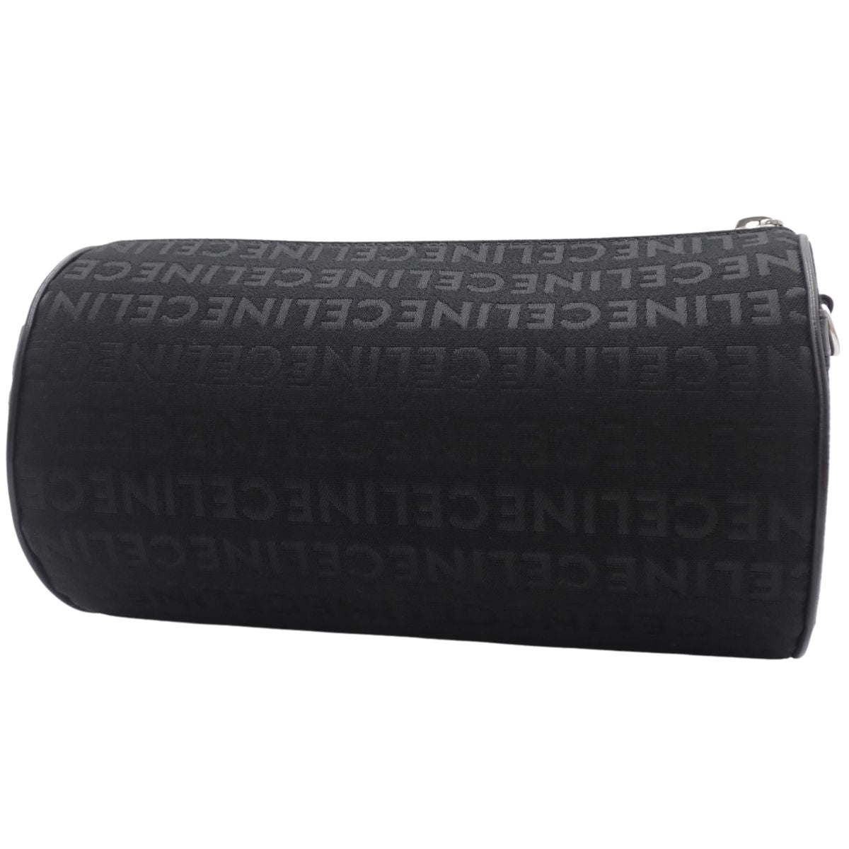 シリンダー ショルダーバッグ キャンバス レザー ブラック