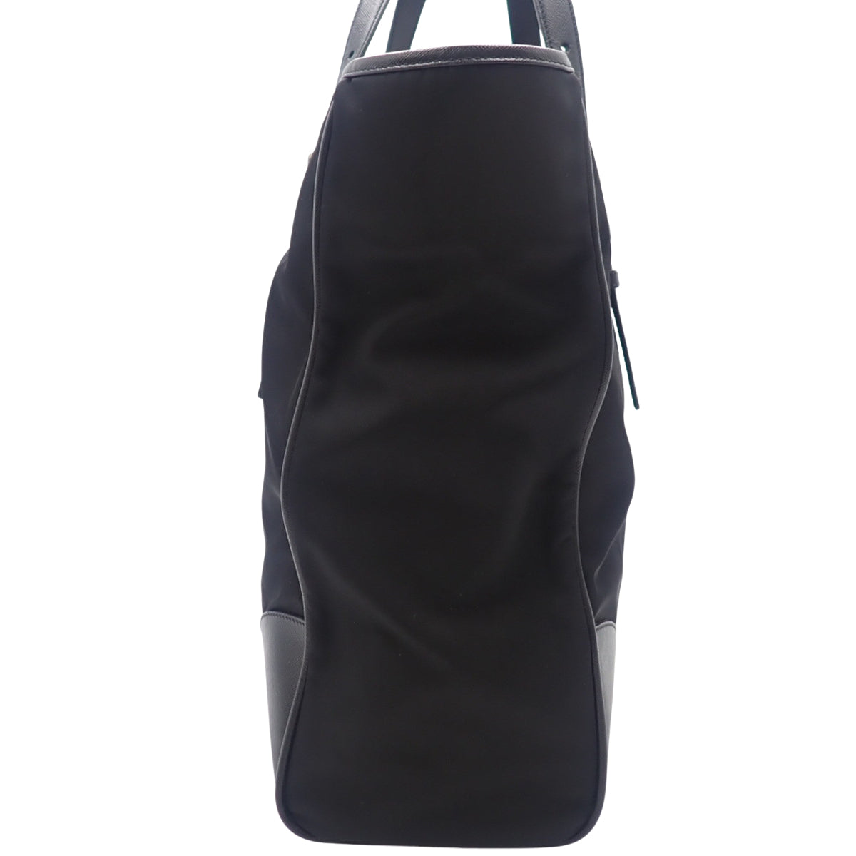 三角ロゴ Re-Nylonトートバッグ ナイロン サフィアーノレザー NERO ネロ VA0663