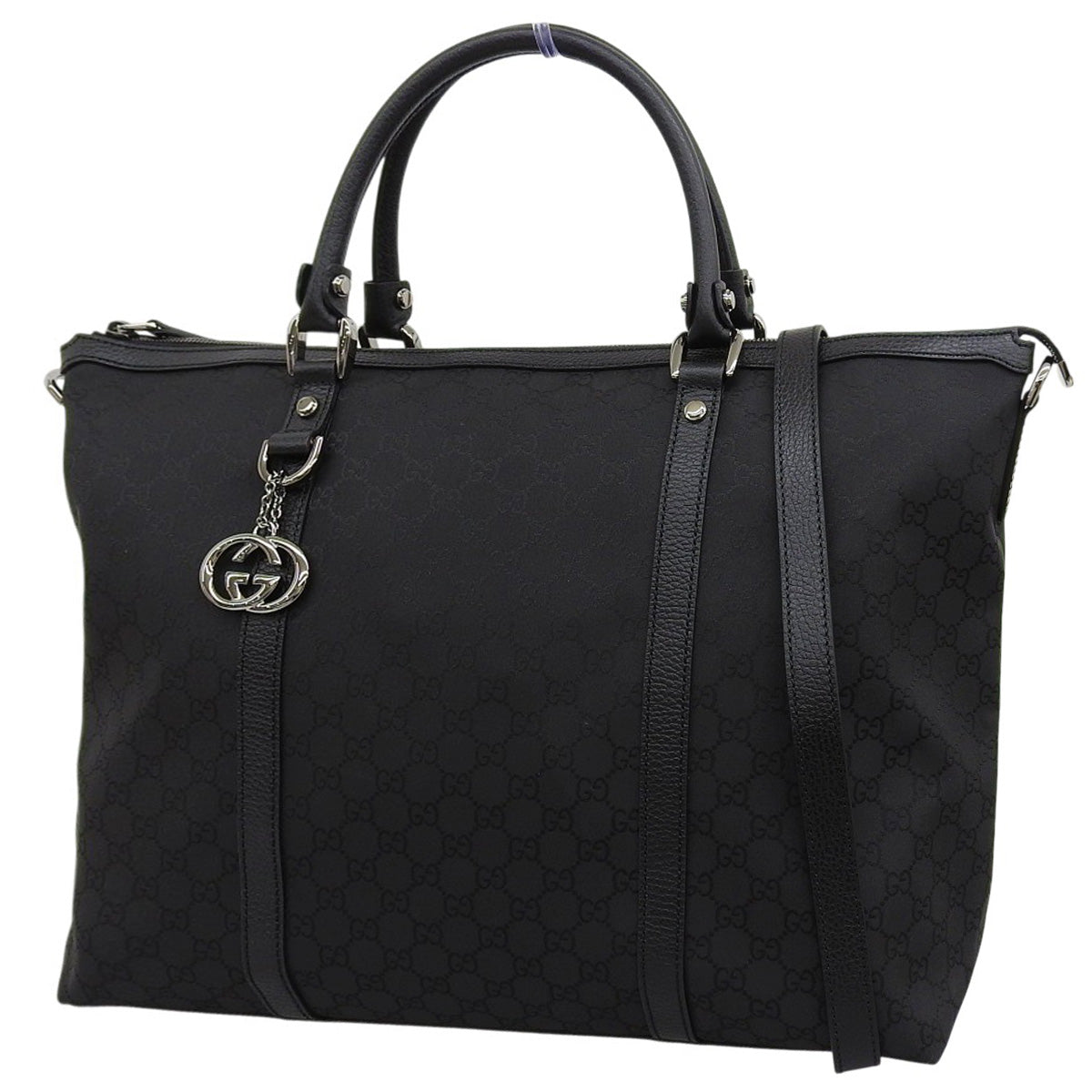 GG Canvas 2-Way Bag Black 339550