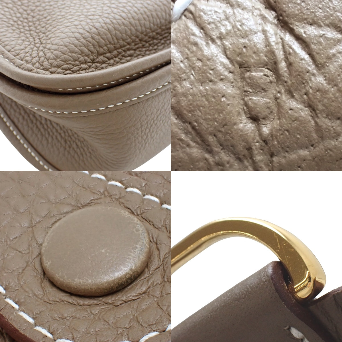 Evelyn 3PM Taurillon Clemence Etoupe/Etoupe Gold Hardware B 印章