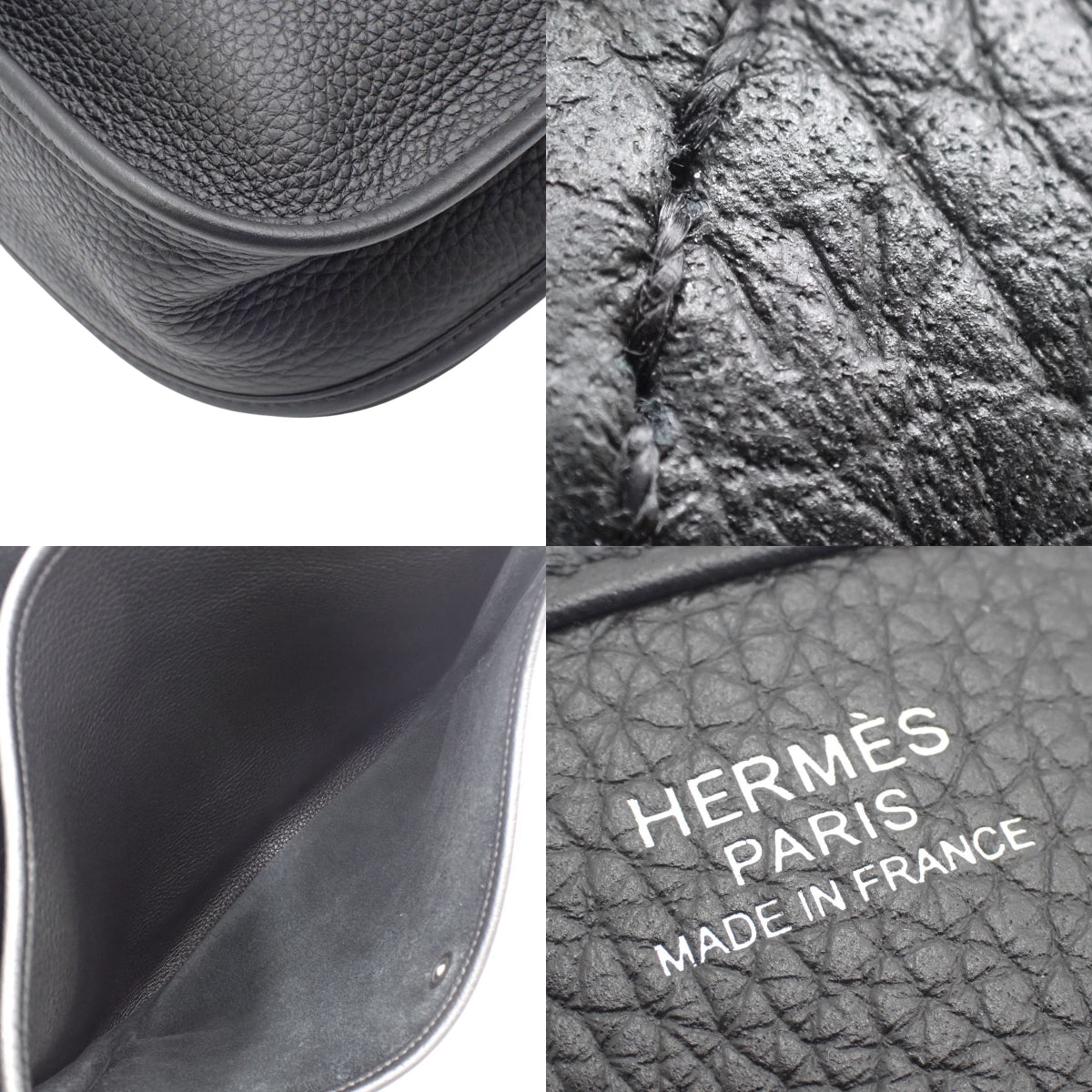 Evelyn 3 PM Taurillon Clemence leather with palladium hardware in black with W stamp