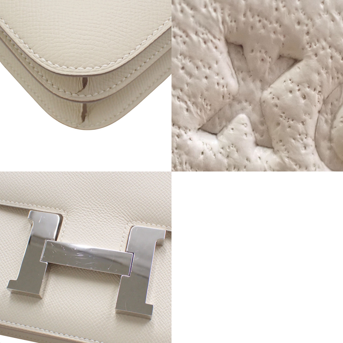 Constance 3 24 Epsom leather, palladium hardware, crease, silver hardware, X stamp