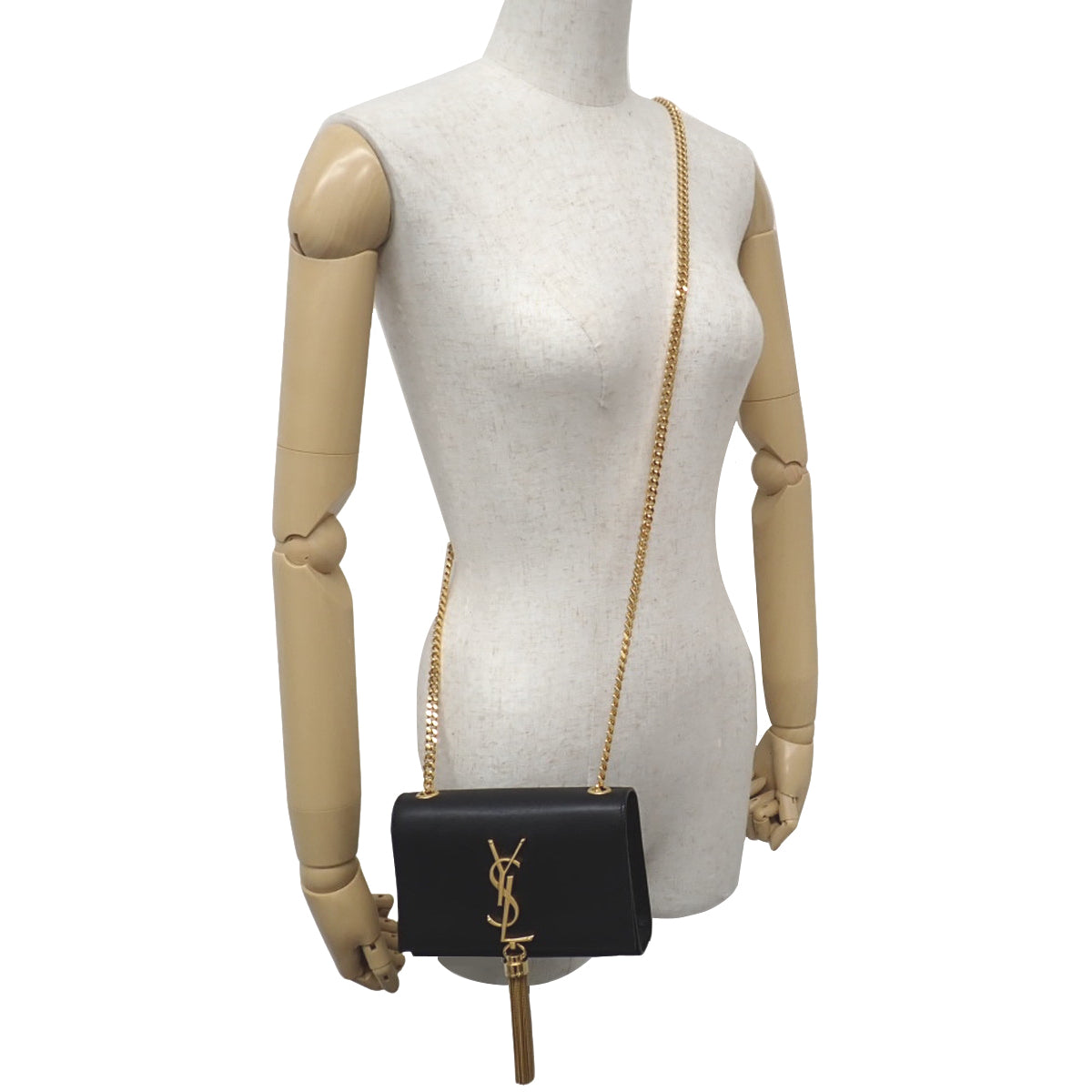 ケイト スモールチェーンショルダーバッグ レザー ブラック 354120