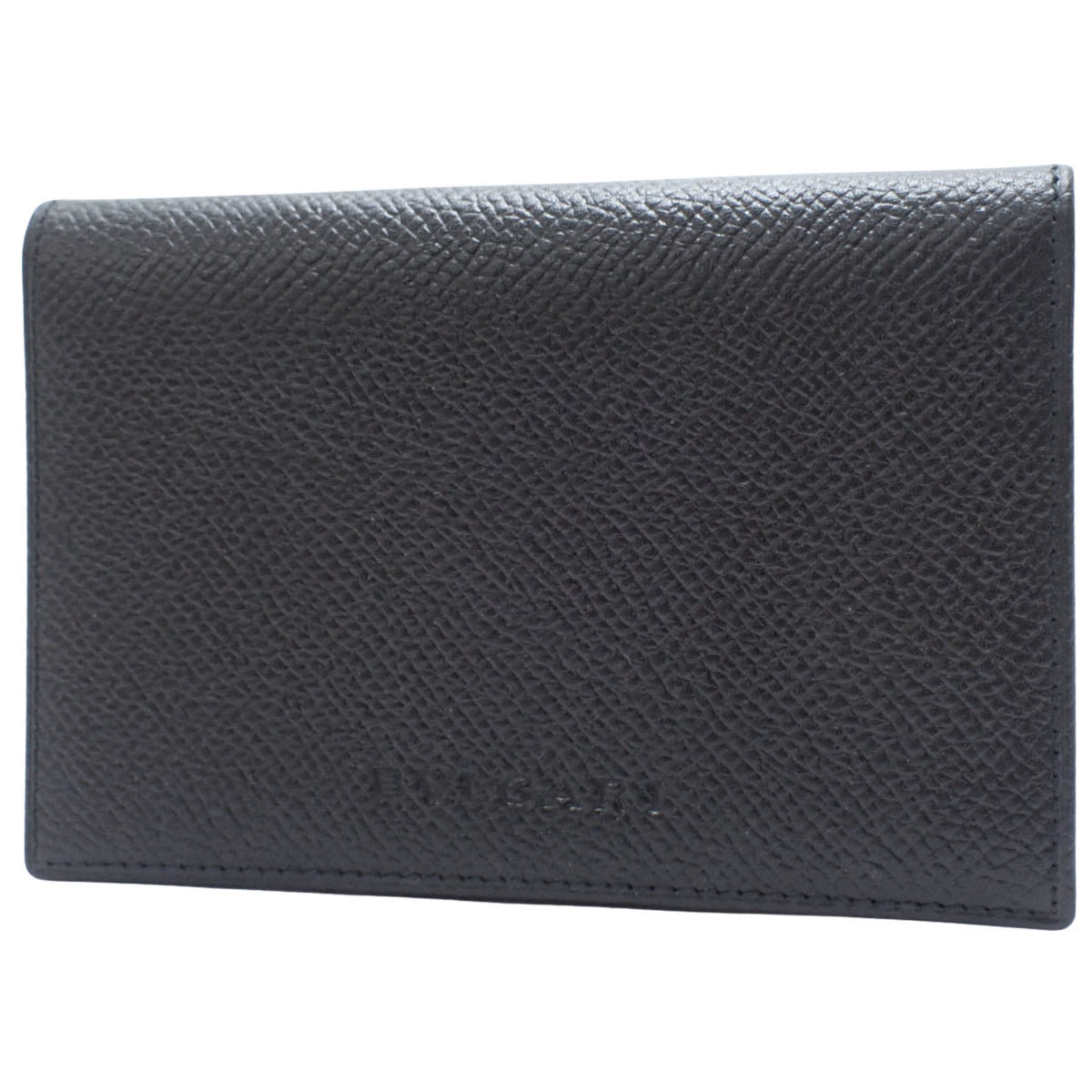 Business card holder in grained leather, black, 20358