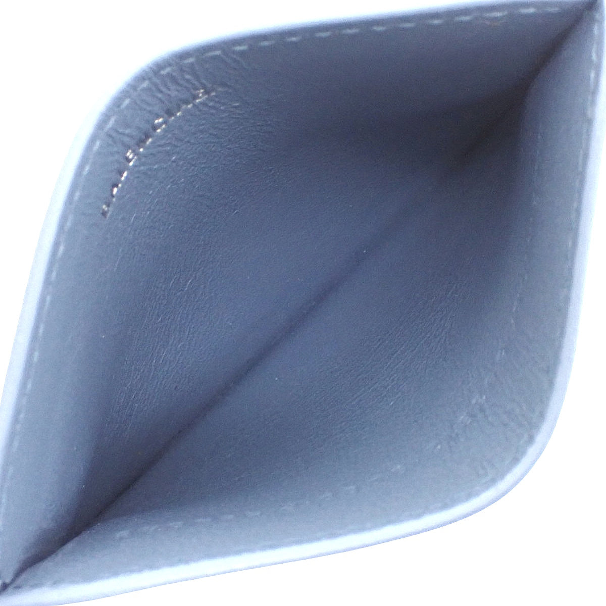 デニムプリント カードケース レザー ブルー 593812