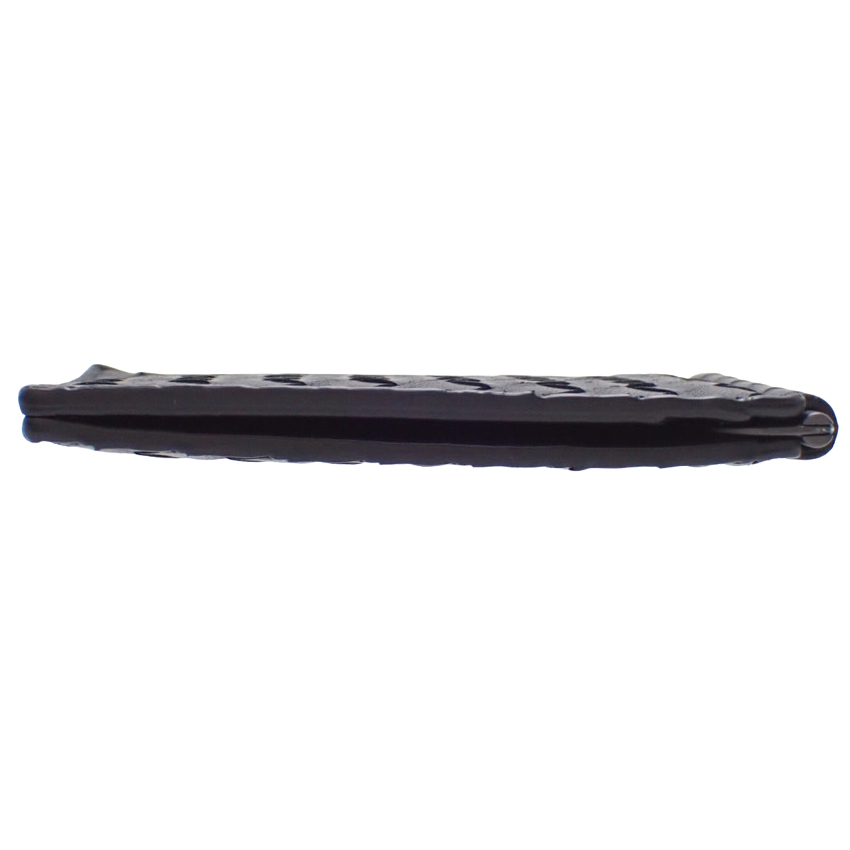 Intrecciato bifold wallet with money clip in black leather