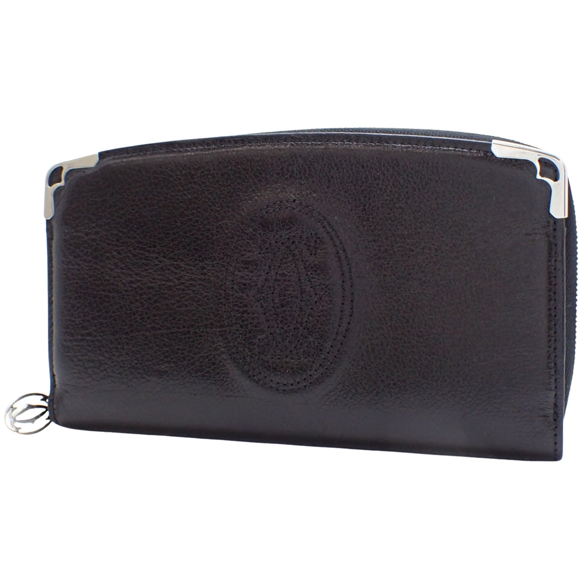 マルチェロ ドゥ カルティエ ラウンドファスナー 長財布 レザー ブラック L3000915