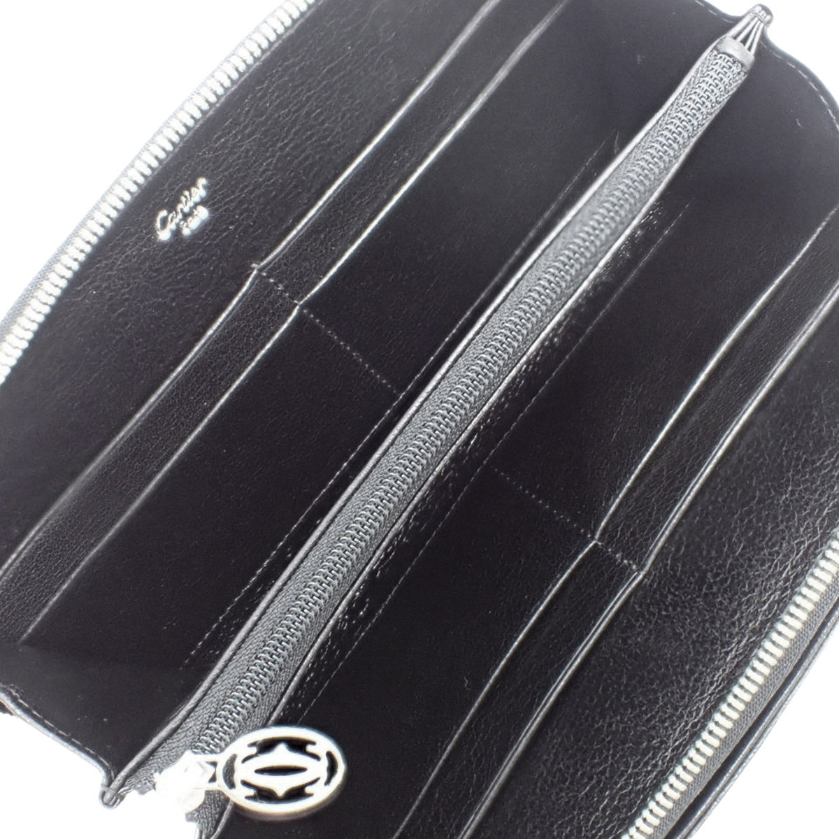 マルチェロ ドゥ カルティエ ラウンドファスナー 長財布 レザー ブラック L3000915