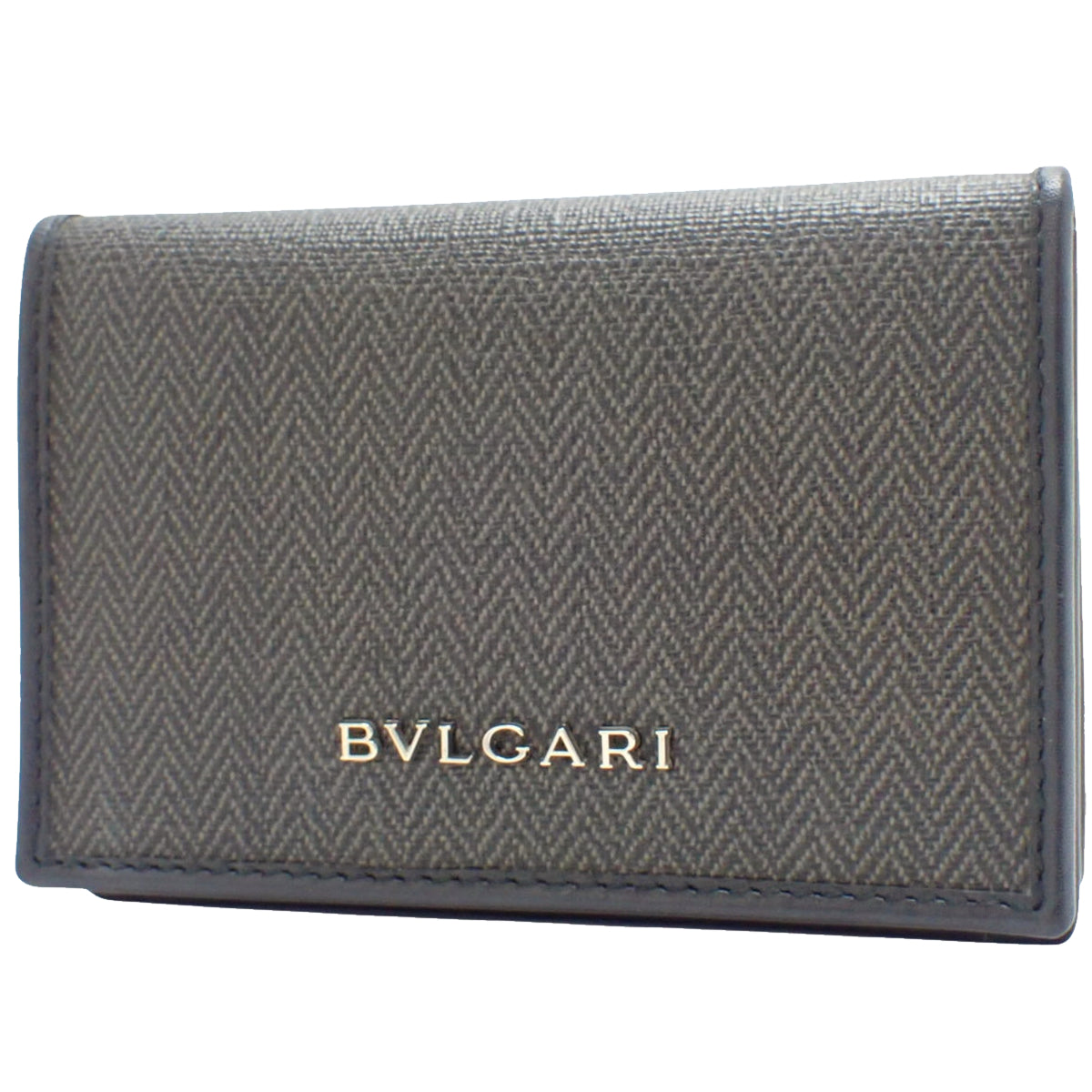 周末商务名片盒,PVC涂层帆布,皮革,黑色,灰色,32588