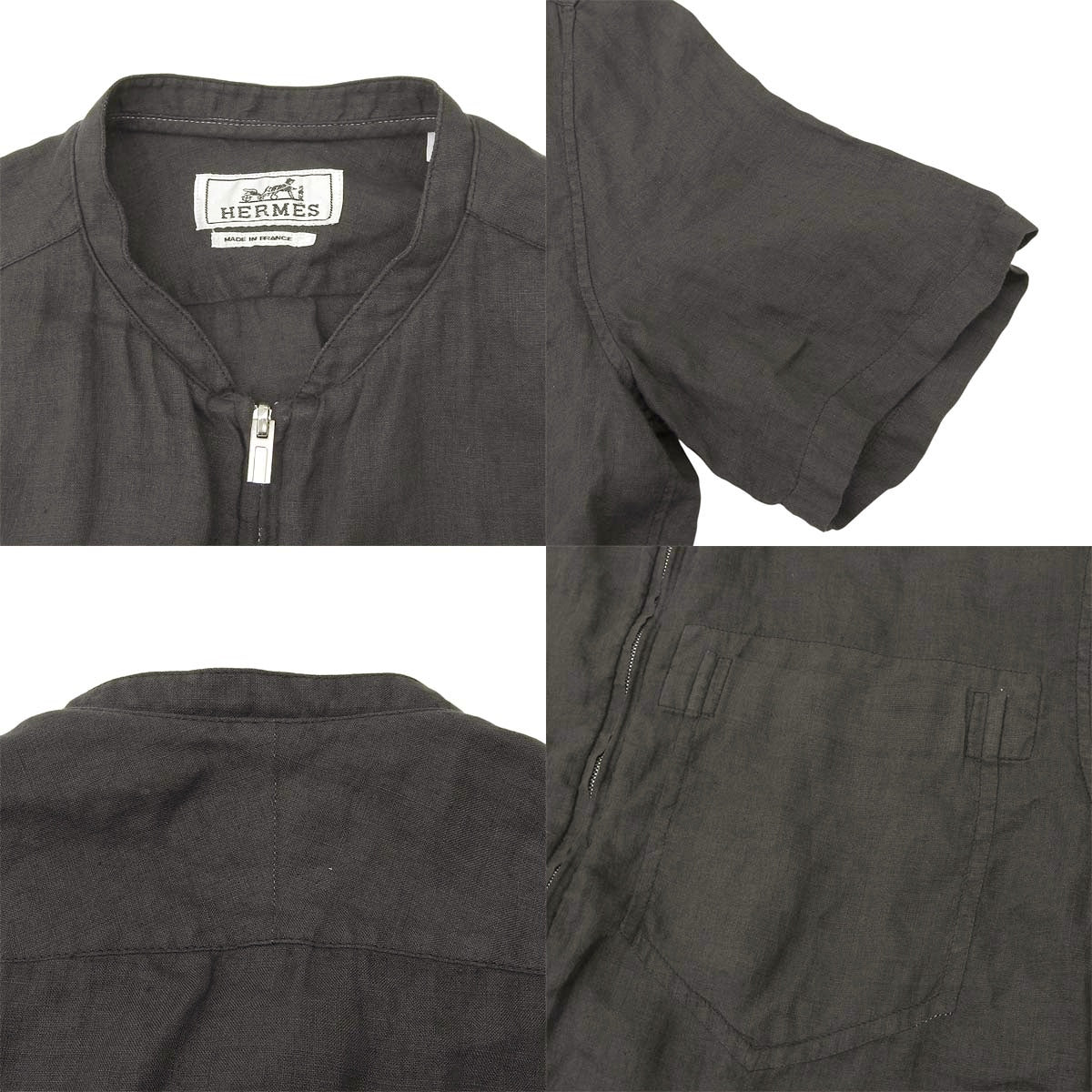 ジップアップ 半袖 シャツ 38/15