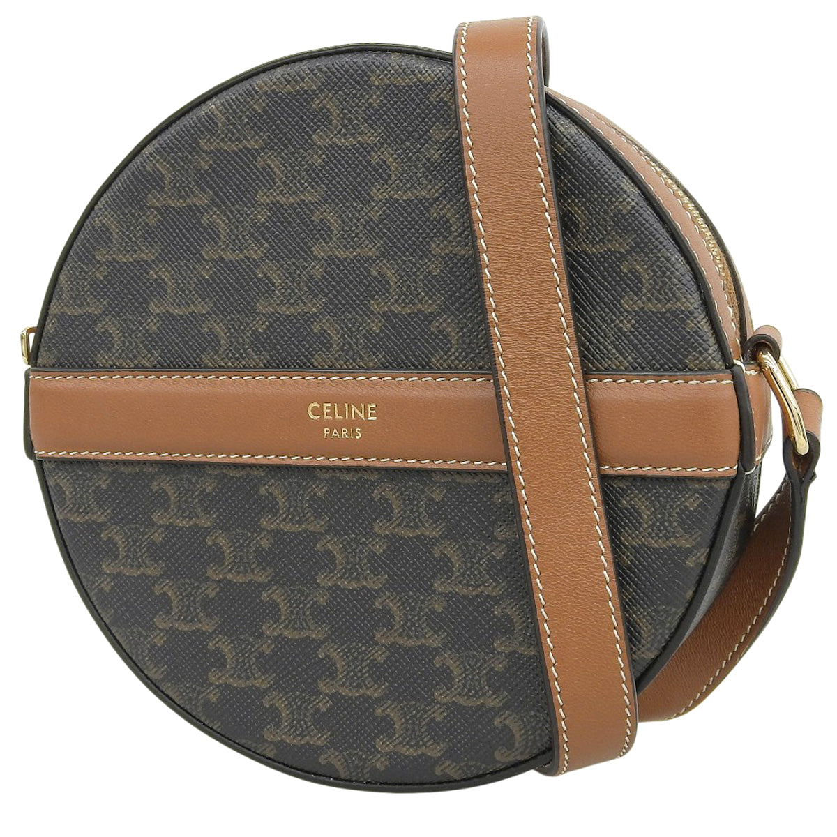 トリオンフ ラウンドパース ショルダーバッグ タン 10G342CAM