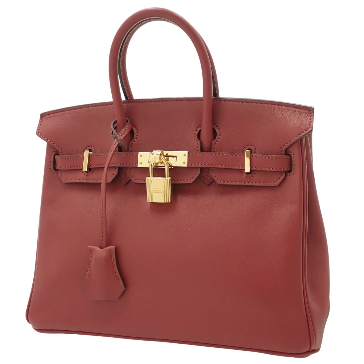 采用Swift皮革的Birkin 25,搭配Rouge Grenat金色五金配件和X形印记