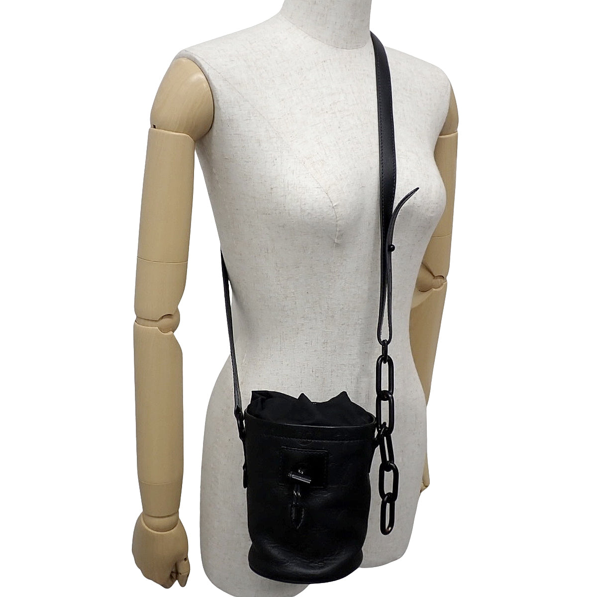 Monogram Shadow Chalk Nano Bag in Black M44628