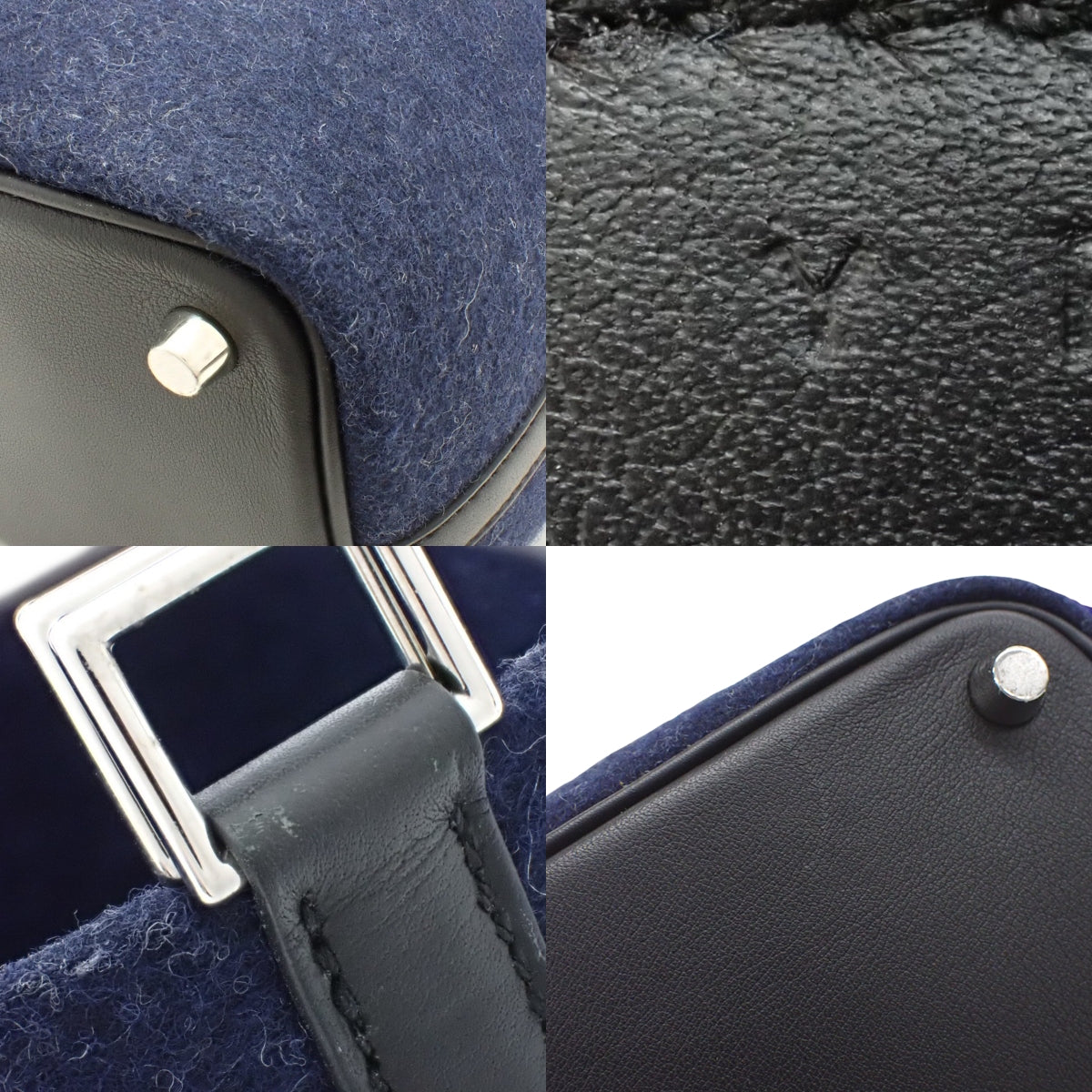 Picotin Lock PM 毡布盒,Swift Blue Nuit 夜蓝色,银色五金件,Y 字印记