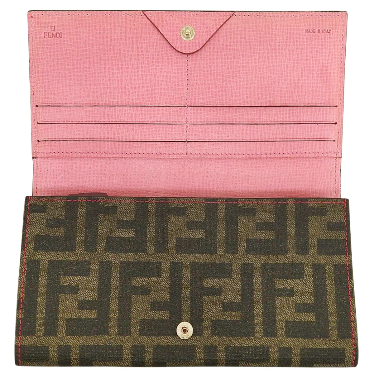 ズッカ 二つ折り 長財布 PVC ブラウン ピンク 8M0000