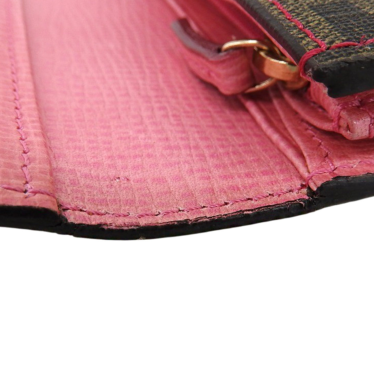 ズッカ 二つ折り 長財布 PVC ブラウン ピンク 8M0000