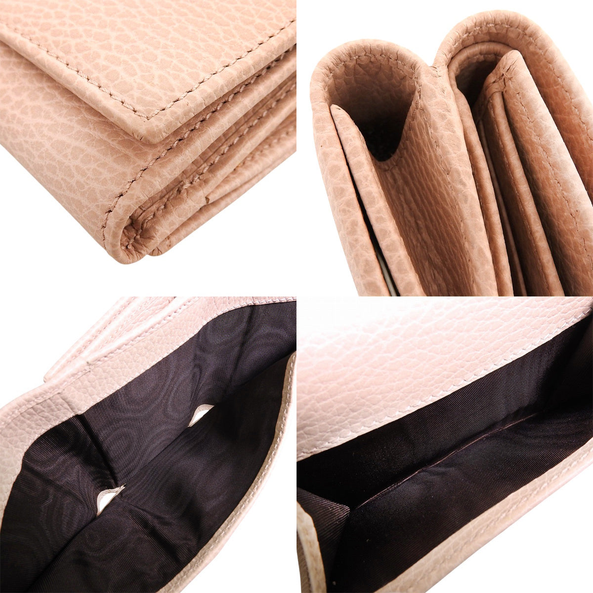 GGマーモント 三つ折り財布 レザー ピンク 474746