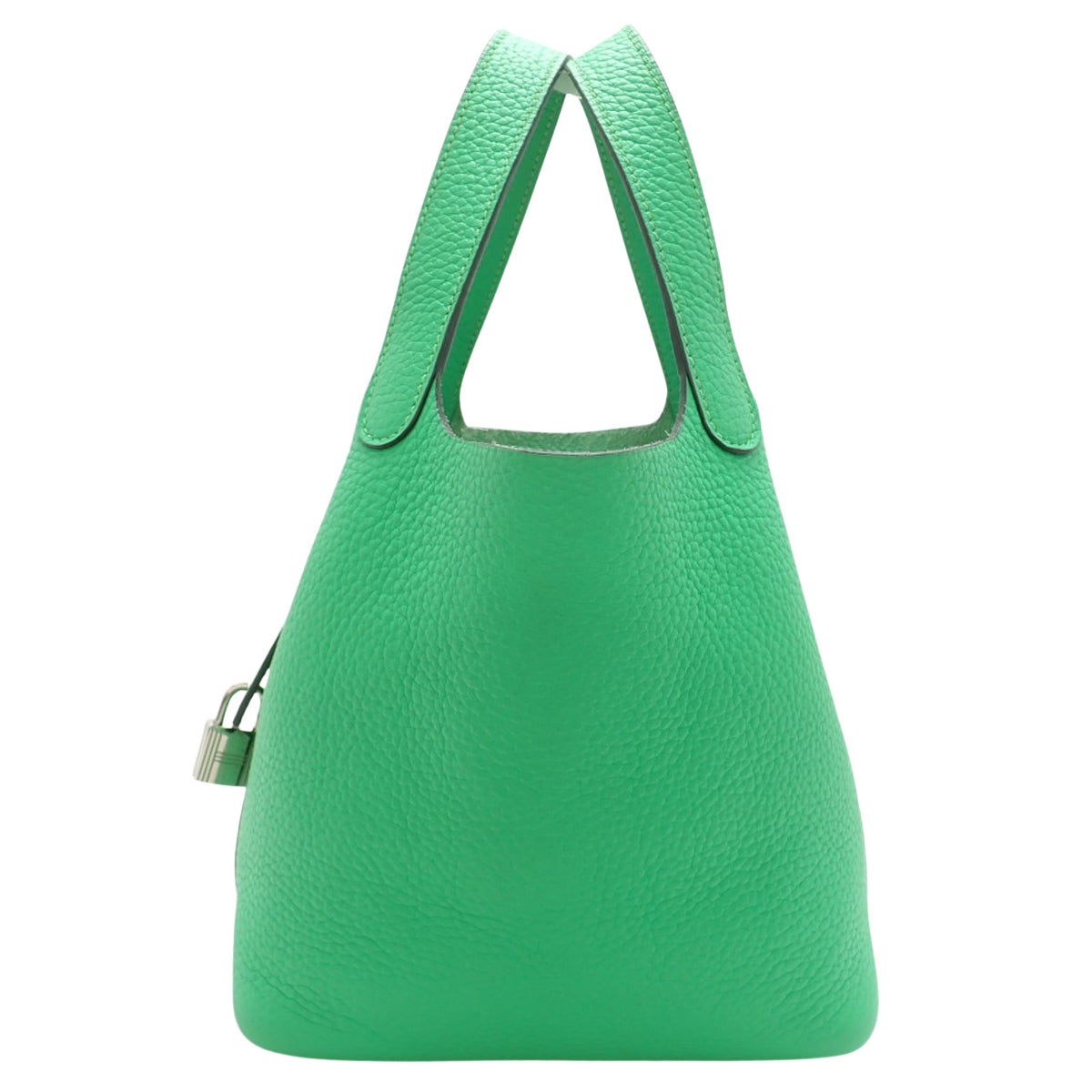 Picotin Lock PM, Taurillon Clemence leather, Vert Comic, silver hardware, U stamp