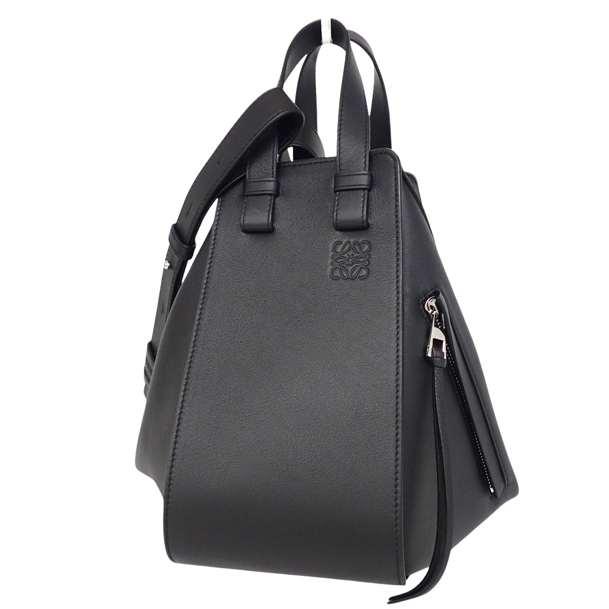 Small Hammock Bag in Black Calfskin, 387.30.S35