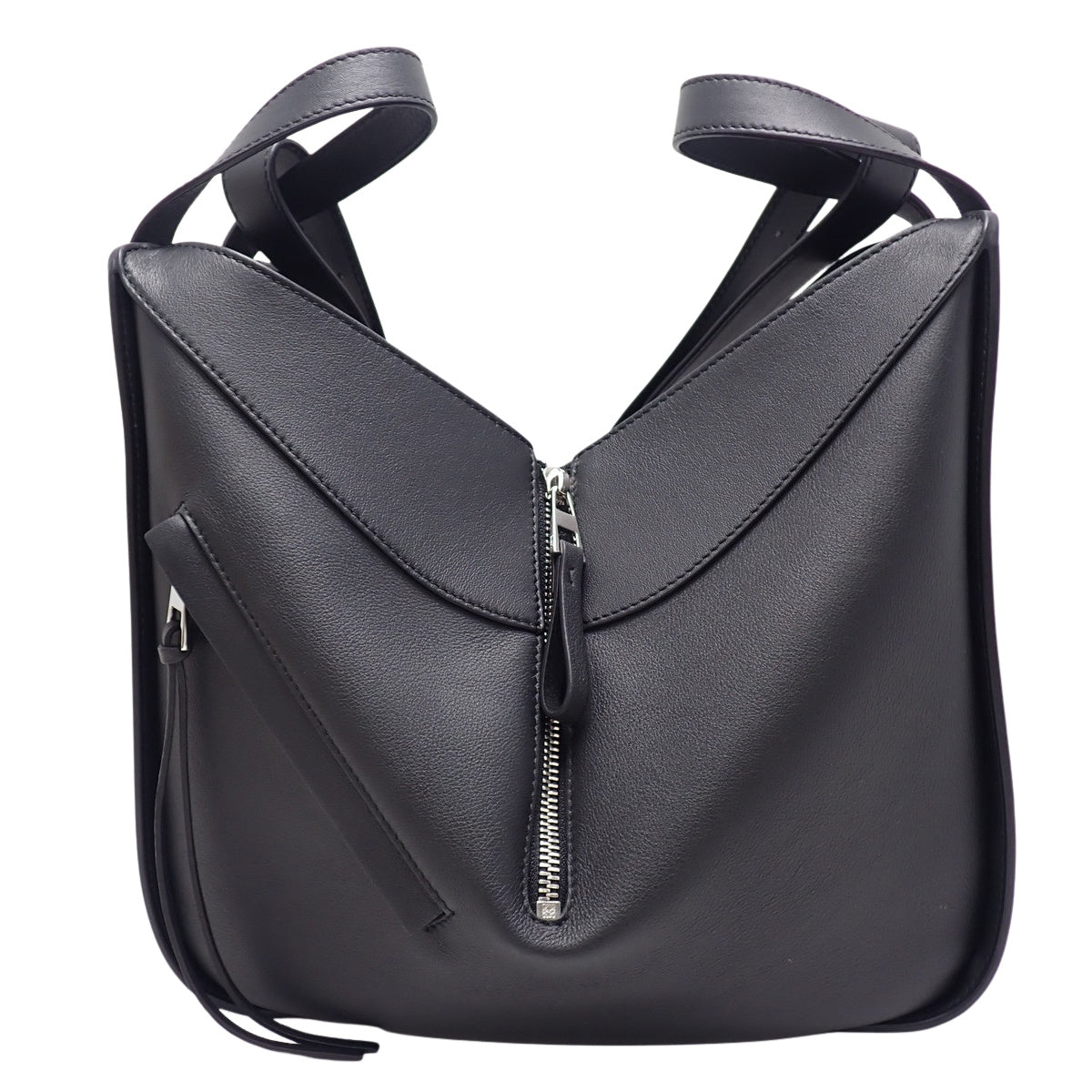 Small Hammock Bag in Black Calfskin, 387.30.S35
