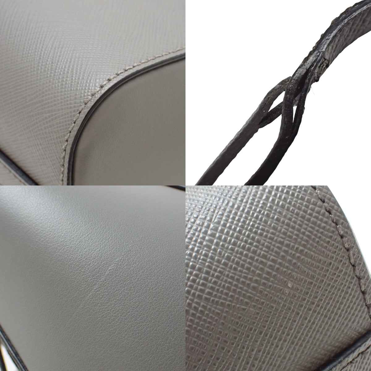 Mini bag in grey Saffiano leather 1BA380