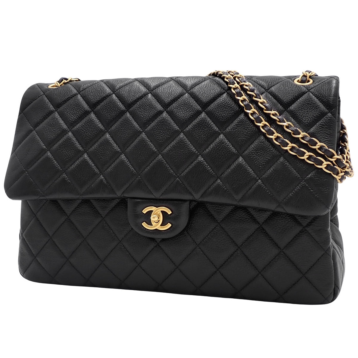 マトラッセ ココマーク チェーンショルダーバッグ カーフ ブラック