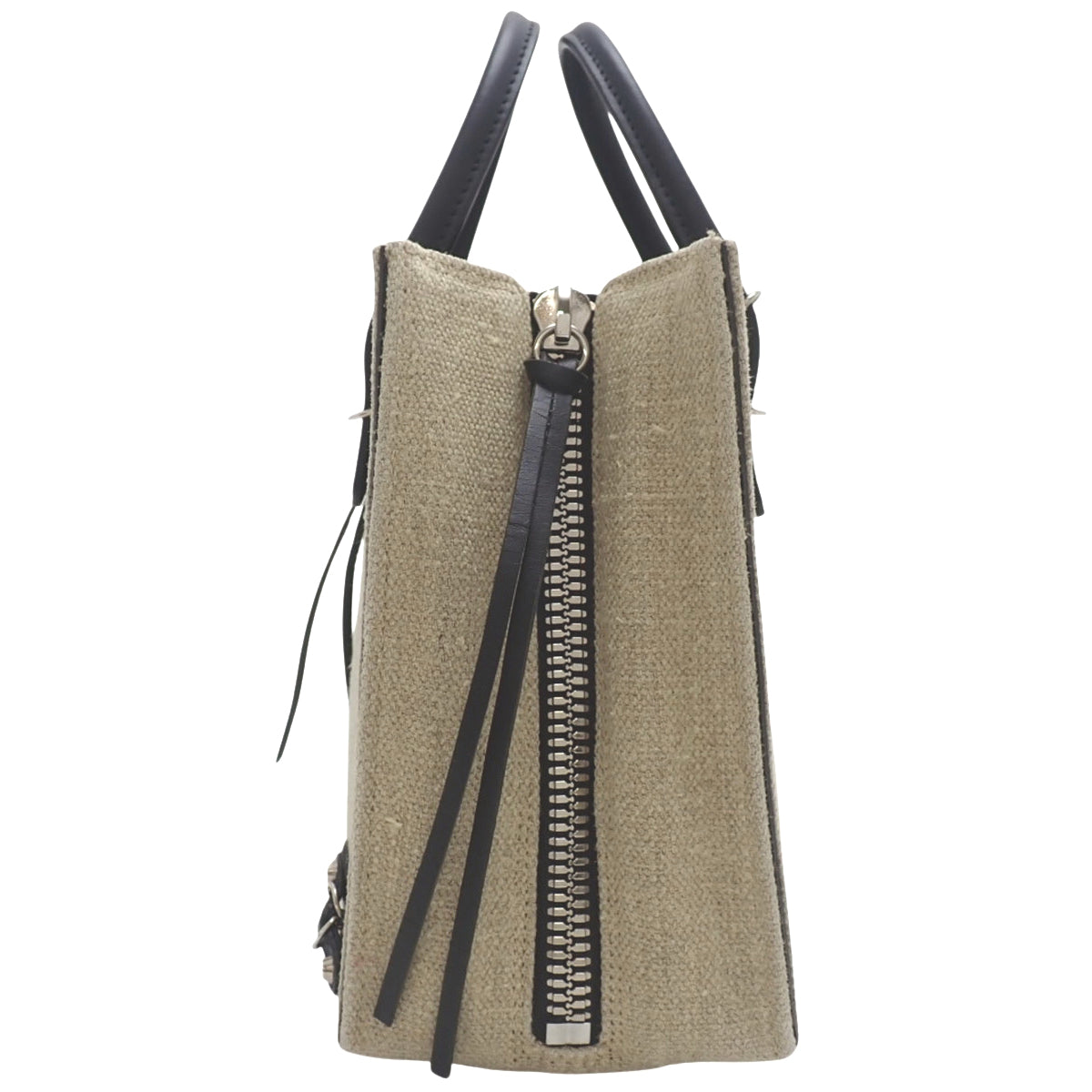 ペーパーミニ A6 キャンバス レザー ベージュ ブラック 370926