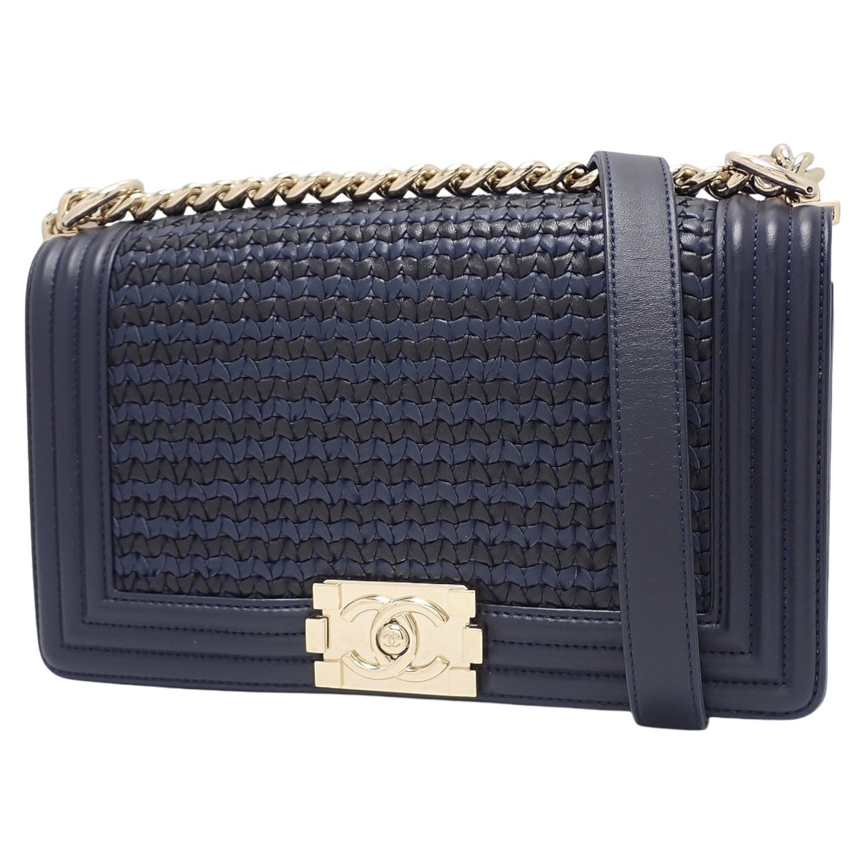 ボーイシャネル ココマーク チェーンショルダー ネイビー