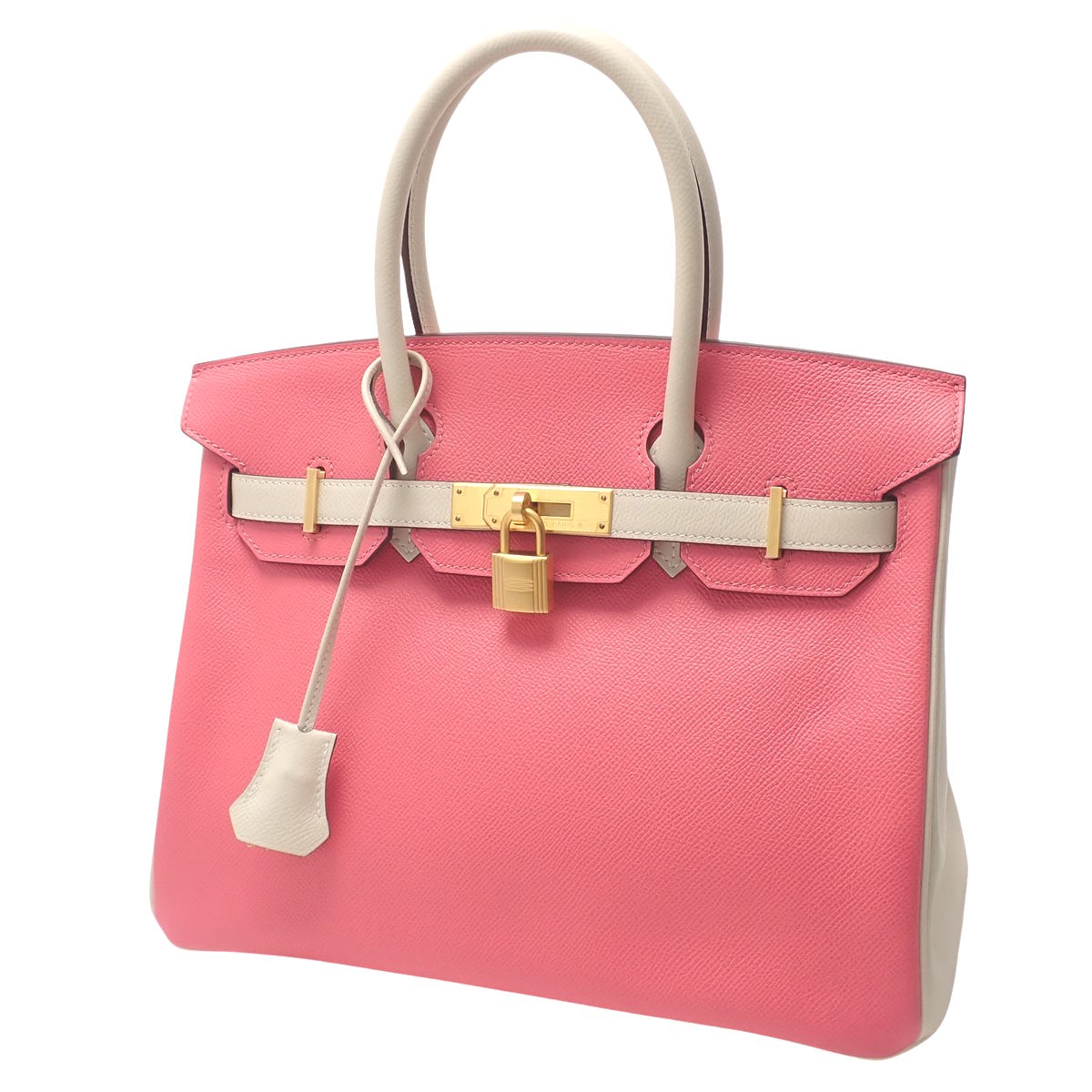 Birkin 30 特别定制款,Epsom 皮革,玫瑰杜鹃/陶土色,金色五金,C 字印记