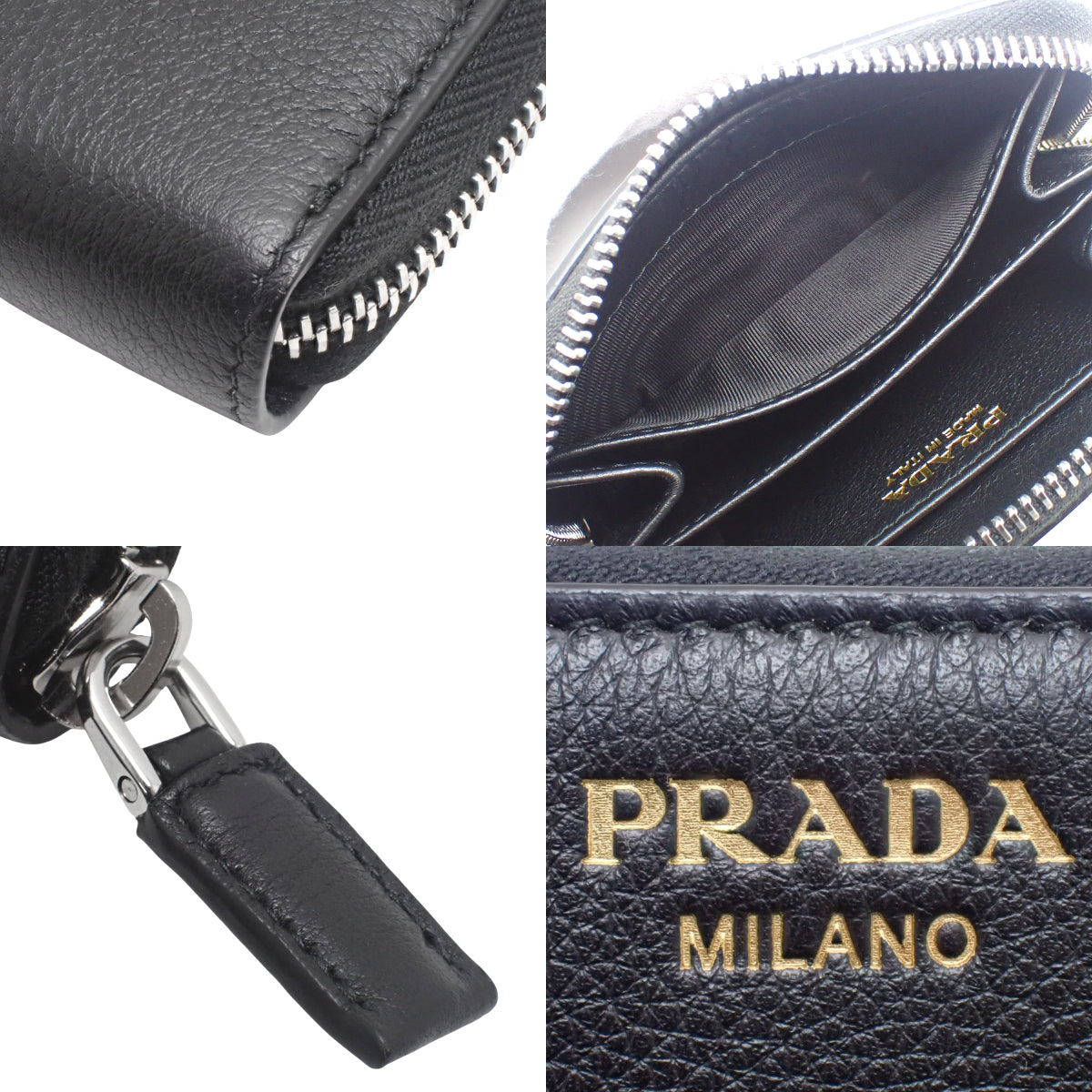 Logo Coin Purse Leather NERO 2MM003