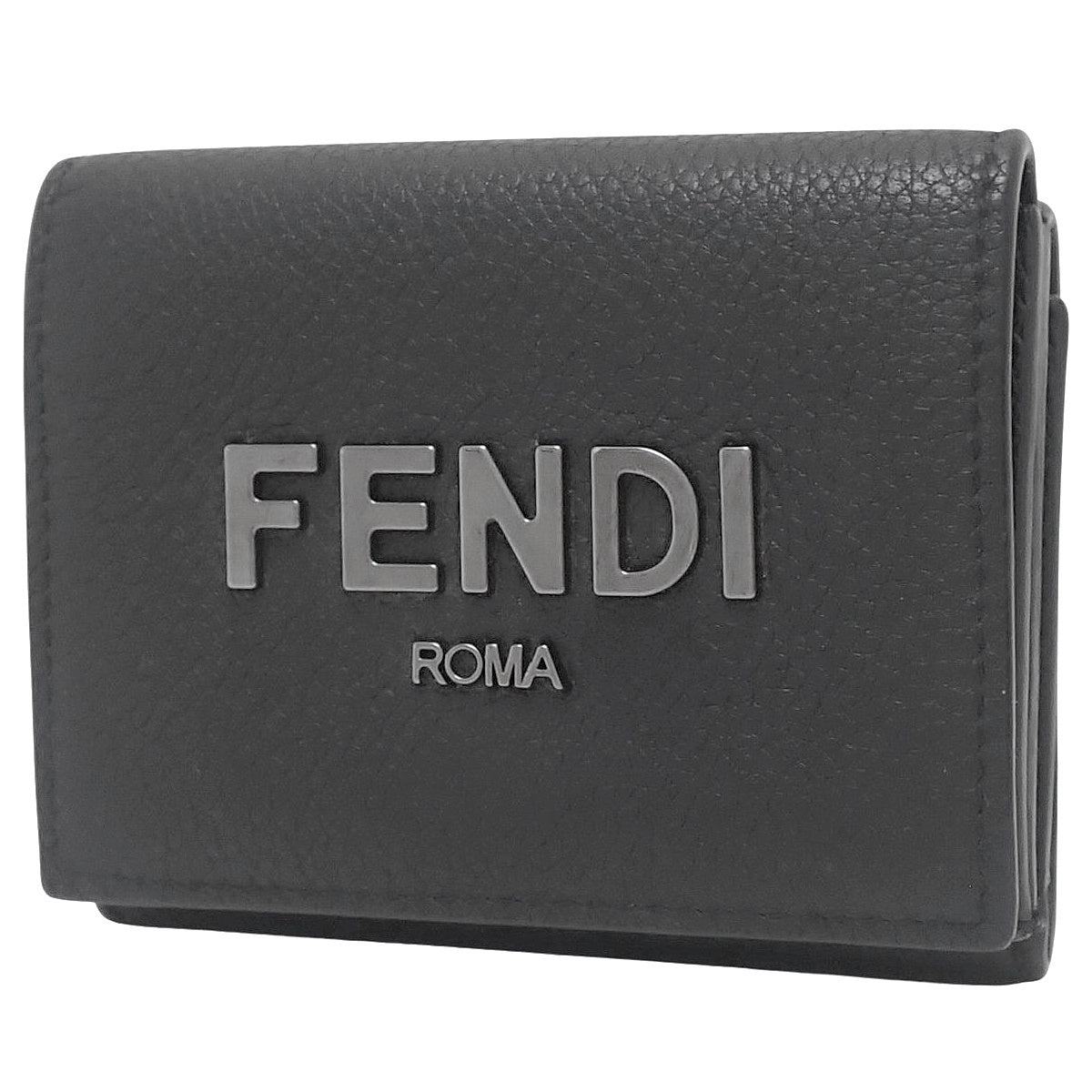 ロゴ 三つ折り財布 レザー ブラック 7M0280