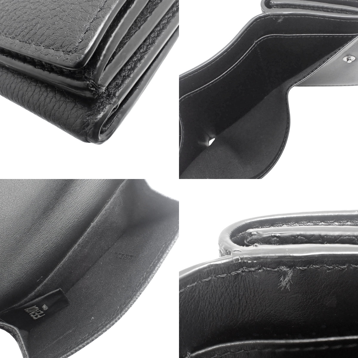 ロゴ 三つ折り財布 レザー ブラック 7M0280