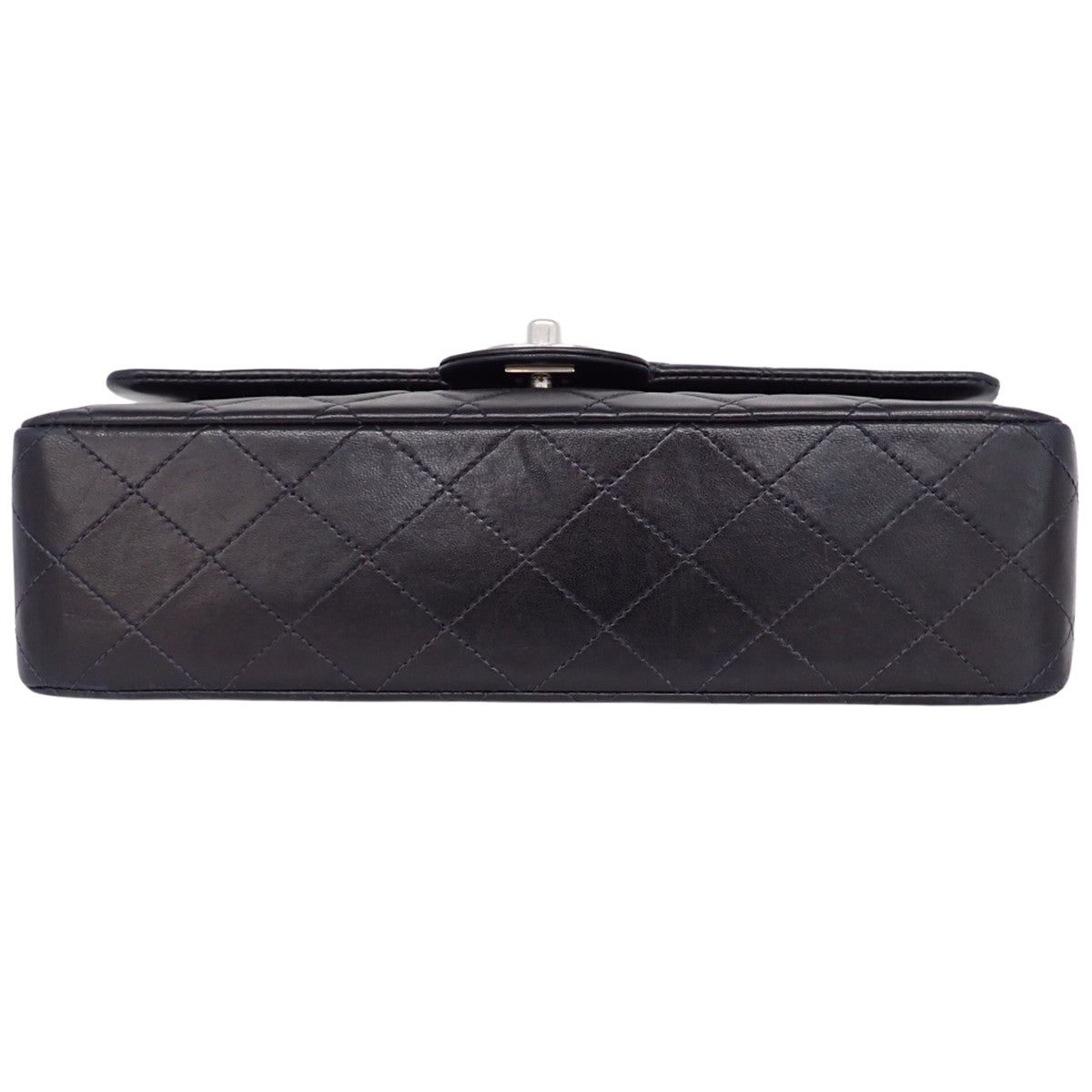 Coco Mark W Flap 25 Chain Shoulder Bag Lambskin Black A01112