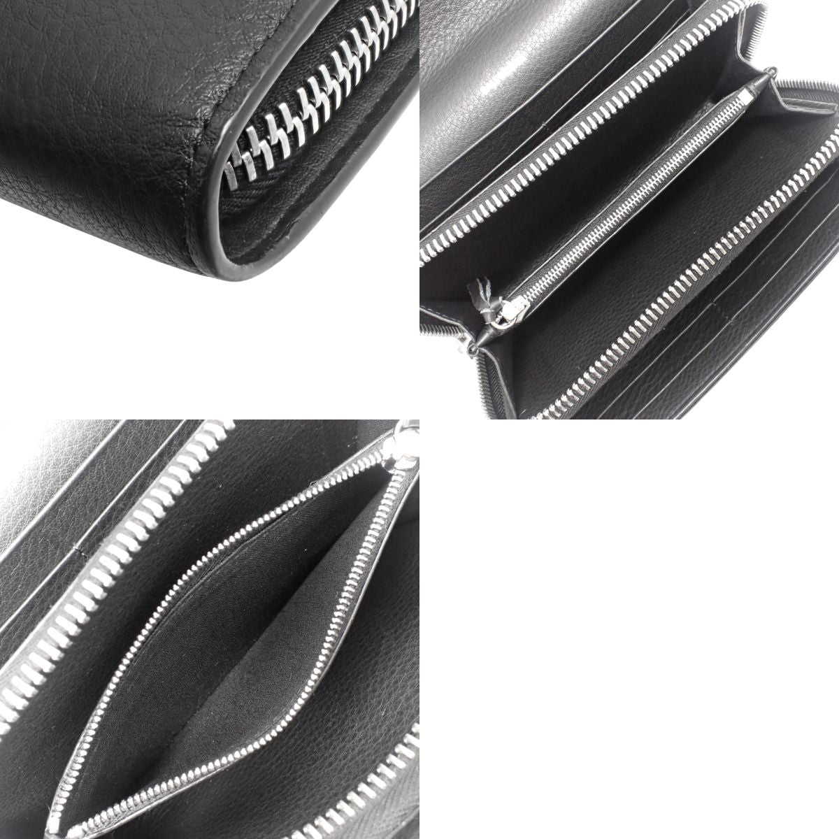 ペーパーロングウォレット レザー ブラック 371661