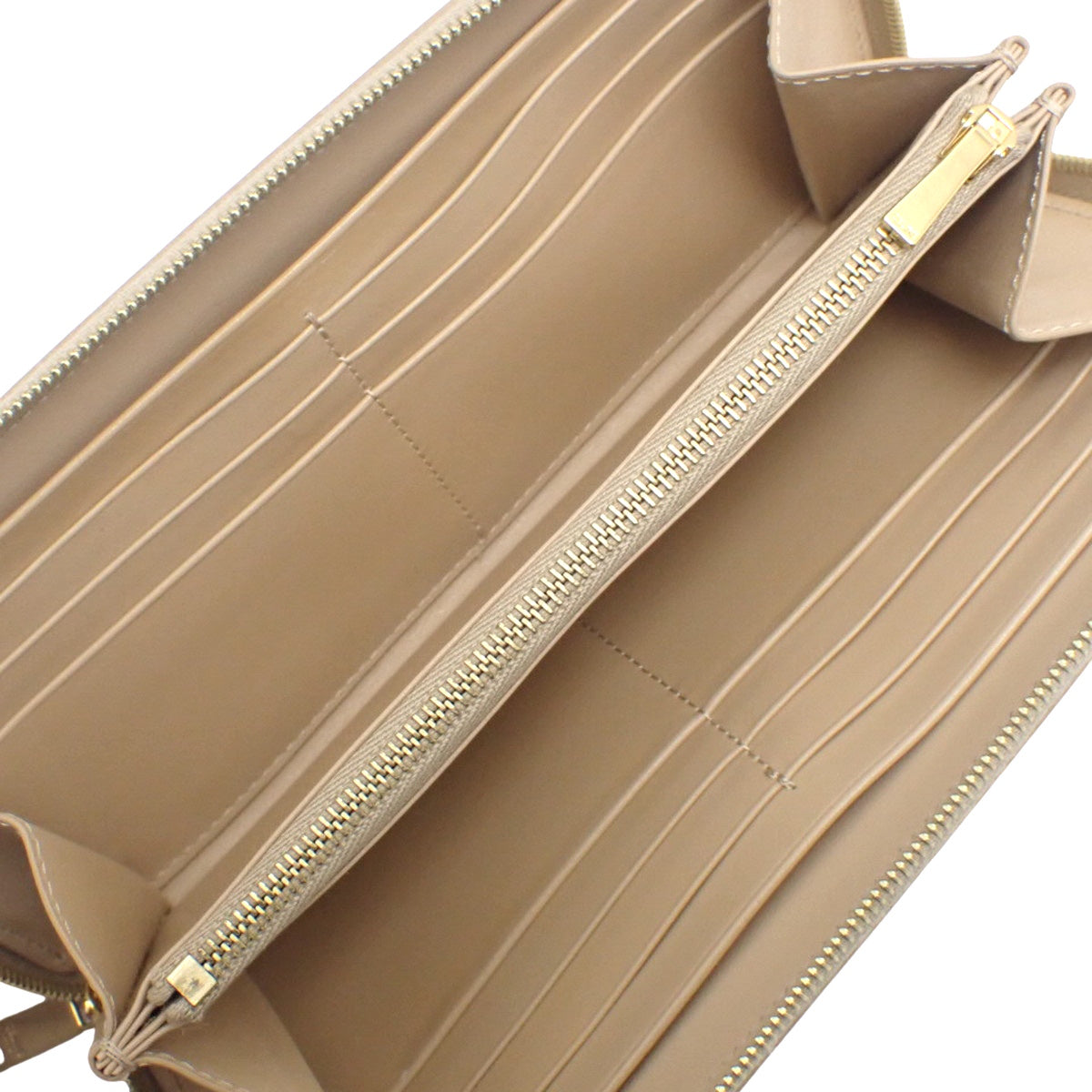 ラージ ジップウォレット グレインドカーフスキン ベージュ 10B553BEL