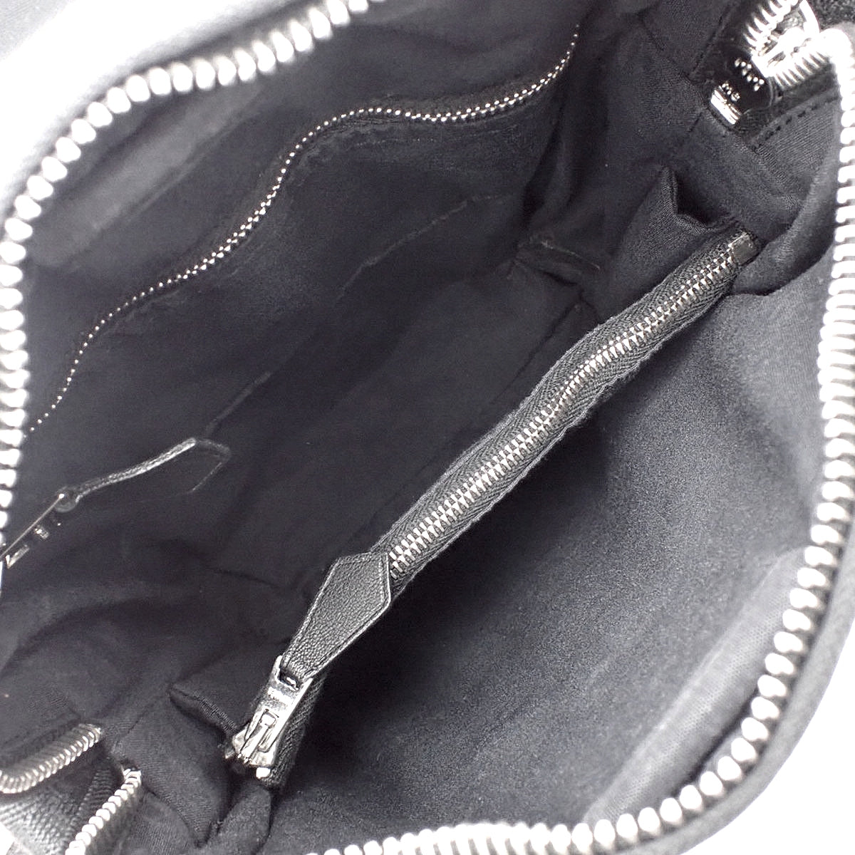 Acapulco Bandouliere PM Toile Chevron Leather Bag in Black with Silver Hardware