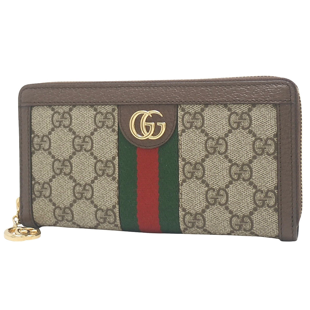 Ophidia GG Zip Around Wallet Ebony/Beige 523154