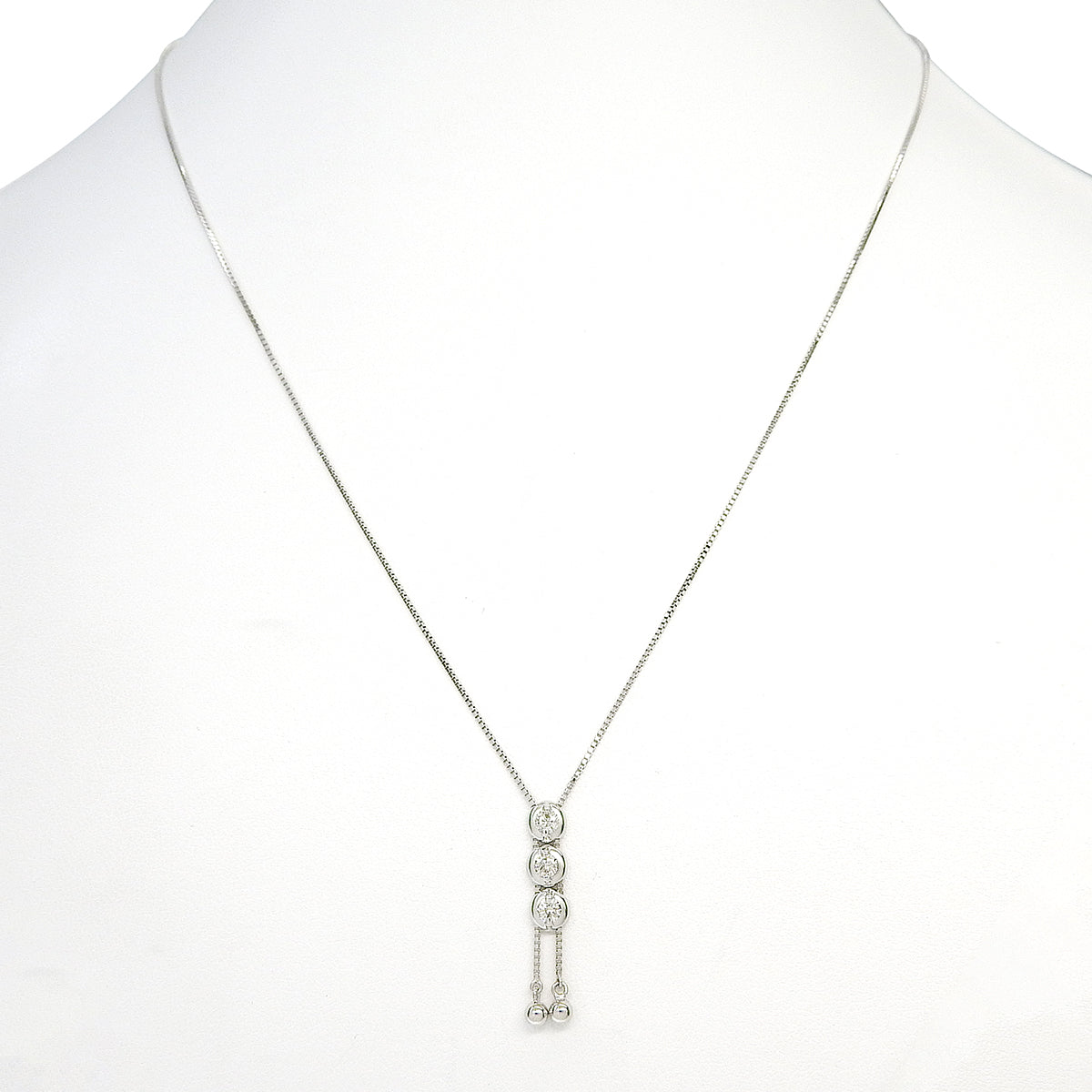 3PD ダイヤモンドネックレス D0.30 ホワイトゴールド K18WG 4.0g