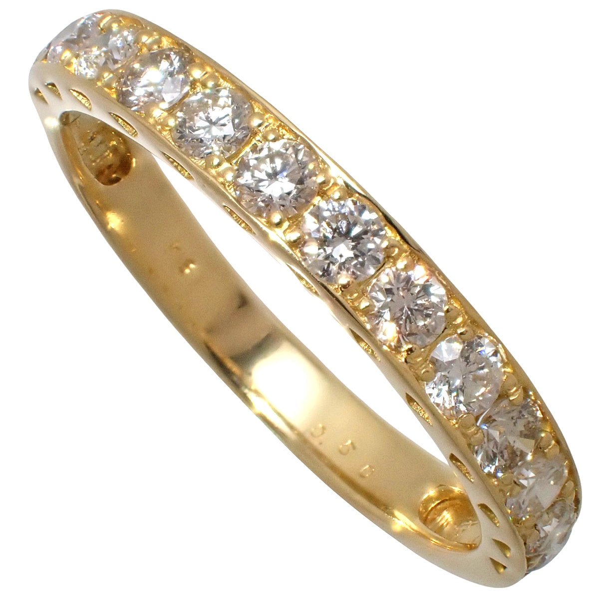 ダイヤモンド ハーフエタニティ リング D0.50 イエローゴールド K18YG 12(52)号 2.1g