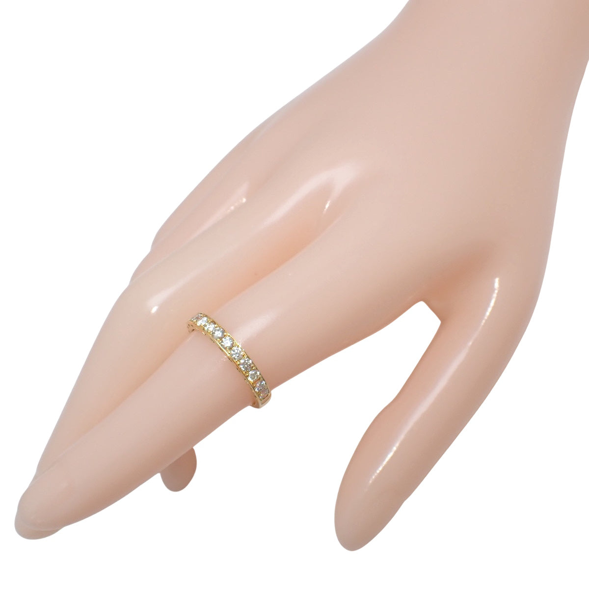 ダイヤモンド ハーフエタニティ リング D0.50 イエローゴールド K18YG 12(52)号 2.1g